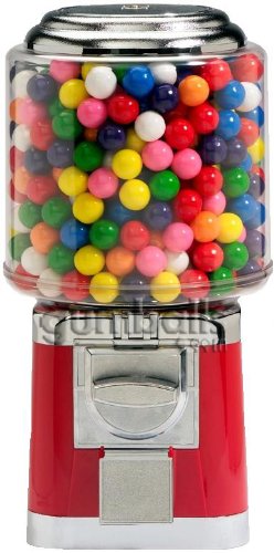 Vintage Style Candy & Gumball Machine - Classic Red Retro Coin Operated Dispenser for Home, Office & Party Decor - Perfect for Birthday Gifts, Arcade Themed Rooms & Nostalgic Candy Displays