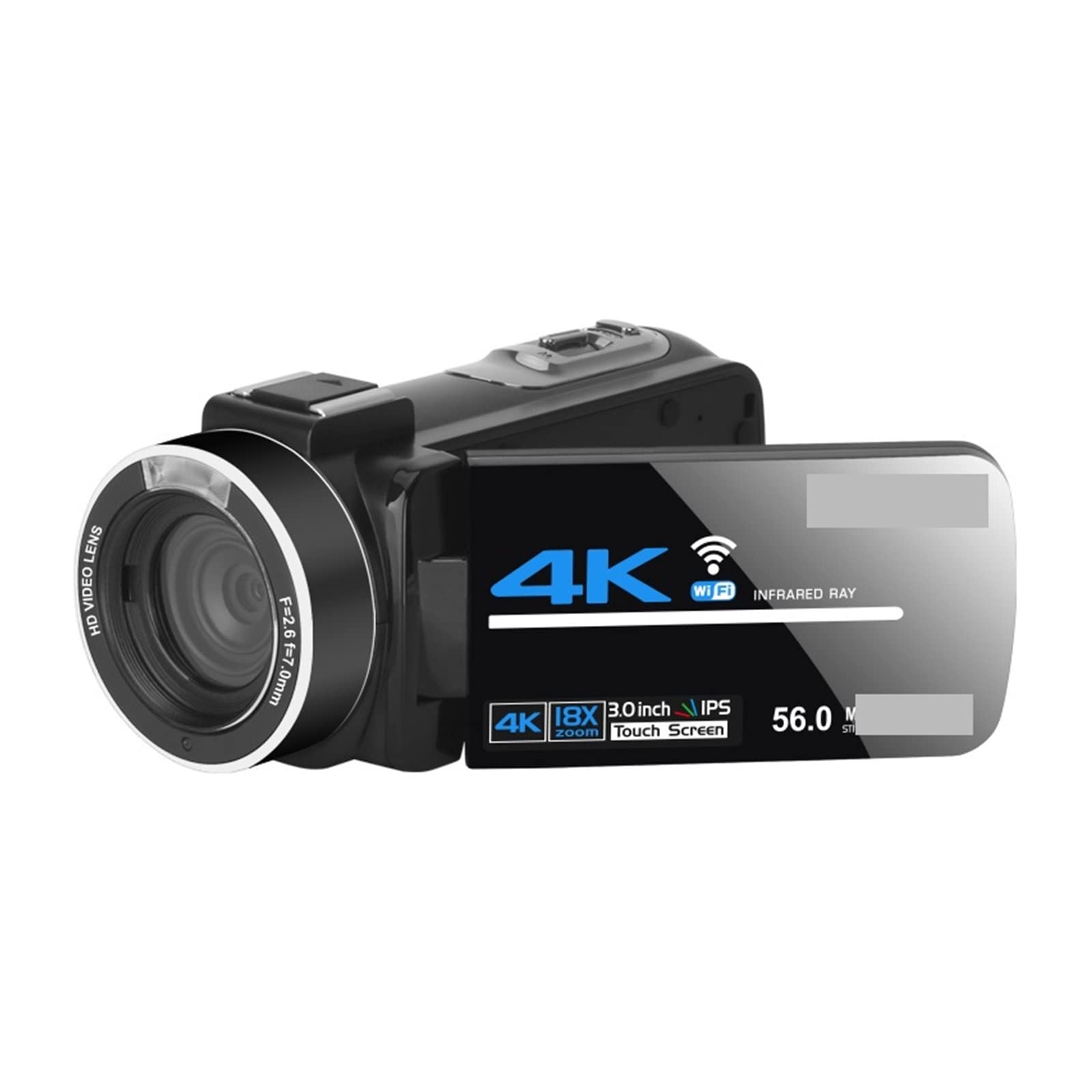 BODORME 4K Camcorder with Night Vision - 58MP Vlog Camera for Live Streaming & Photography (16G SD Card Included) - Perfect for Travel & YouTube