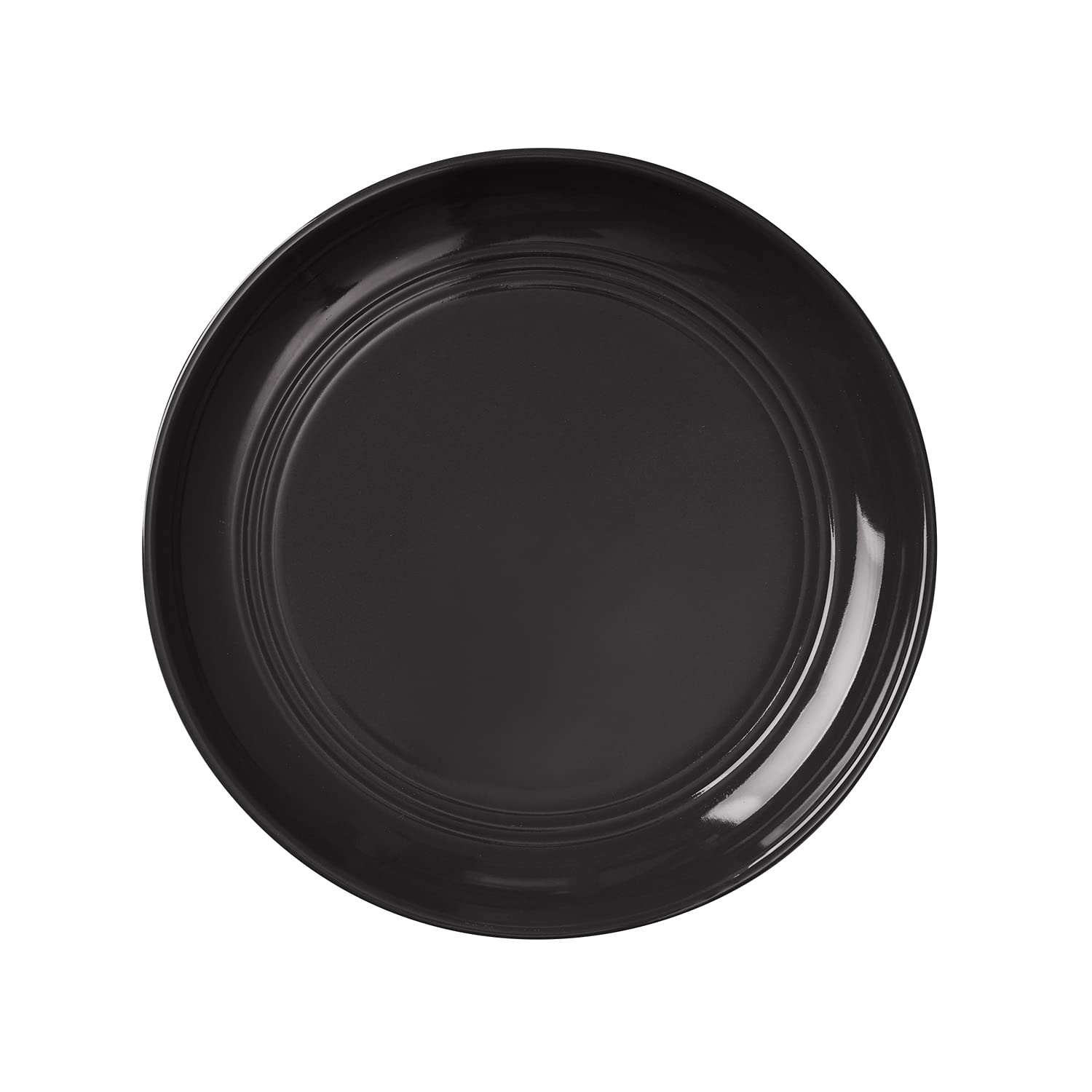 Safdie & Co. Harmony 16-Piece Stoneware Dinnerware Set for 4, Includes Plates & Bowls, Black, 16