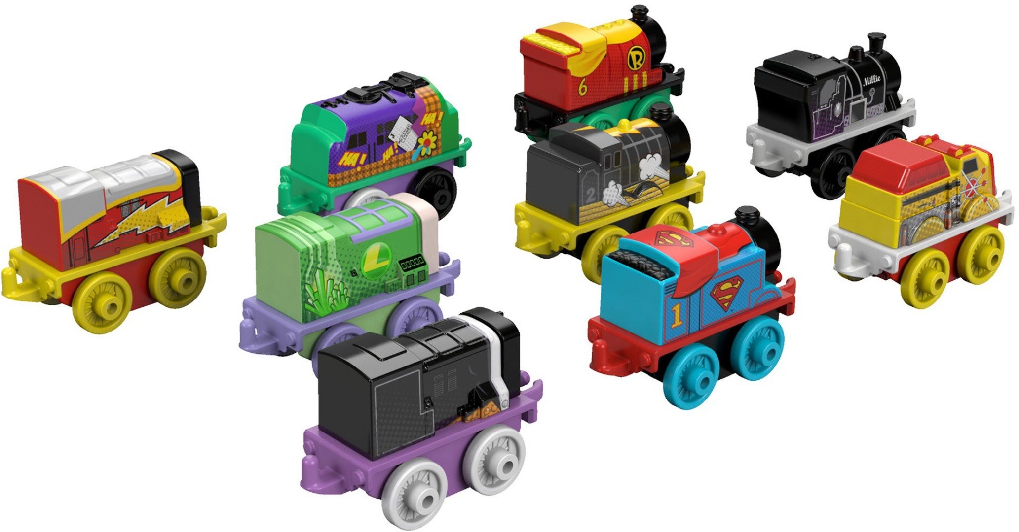 Fisher-Price Thomas & Friends MINIS & DC Super Friends #1 - 9-Pack Toy Figure Set for Kids - Perfect for Playtime, Collecting, and Birthday Gifts