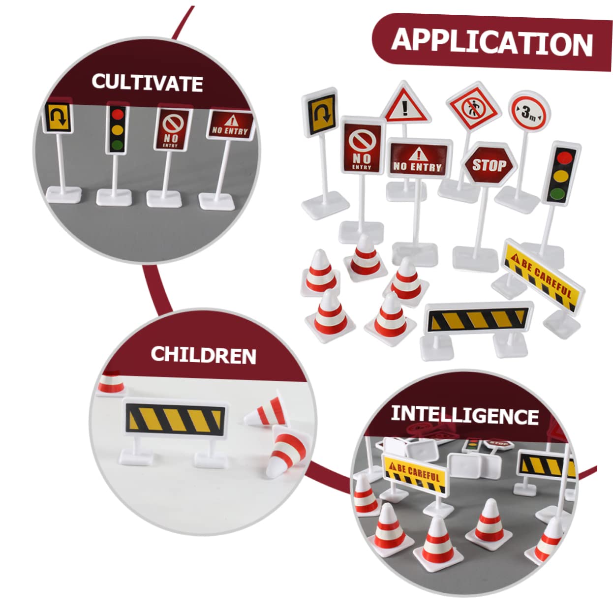 10 Sets Mini Roadblock Sign Toys - Educational Traffic Cones & Road Signs for Kids, Train Sets & Miniature Scenes - Perfect for Bedroom Play, Drawer Storage & DIY Traffic Layouts