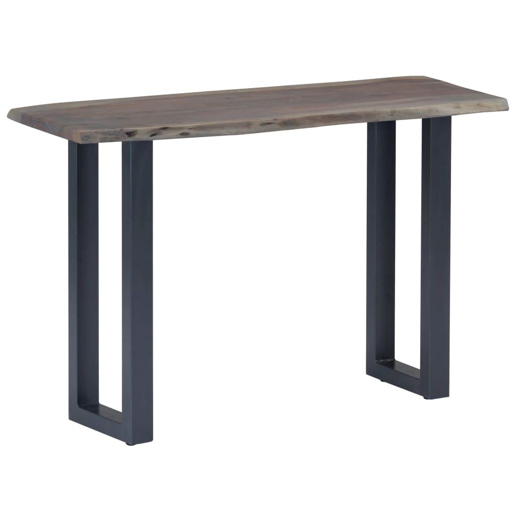 Retro Acacia Wood Console Table - Natural Shaped Sofa Table with Gray Finish & Metal Frame for Living Room, Hallway, Entryway | Perfect for Small Spaces, Farmhouse Decor & Apartment Essentials