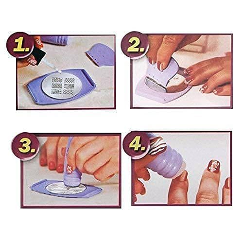 PARVY Professional Nail Art Stamping Kit - Silicone Stamper, Scraper, 5 Rectangular Steel Image Plates for Salon-Quality Nail Designs | DIY Manicure & Pedicure Set for Home & Professional Use | Perfect for Nail Art Enthusiasts & Salon Professionals