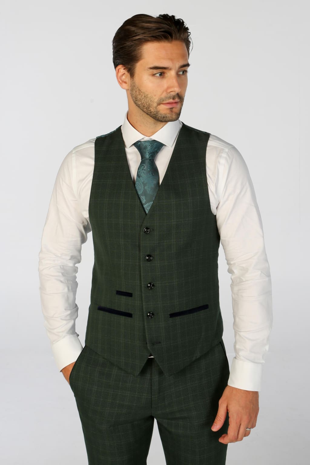 Stylish Men's Leo Green Waistcoat Vest - Formal & Casual Wear for Weddings, Parties & Office Outfits