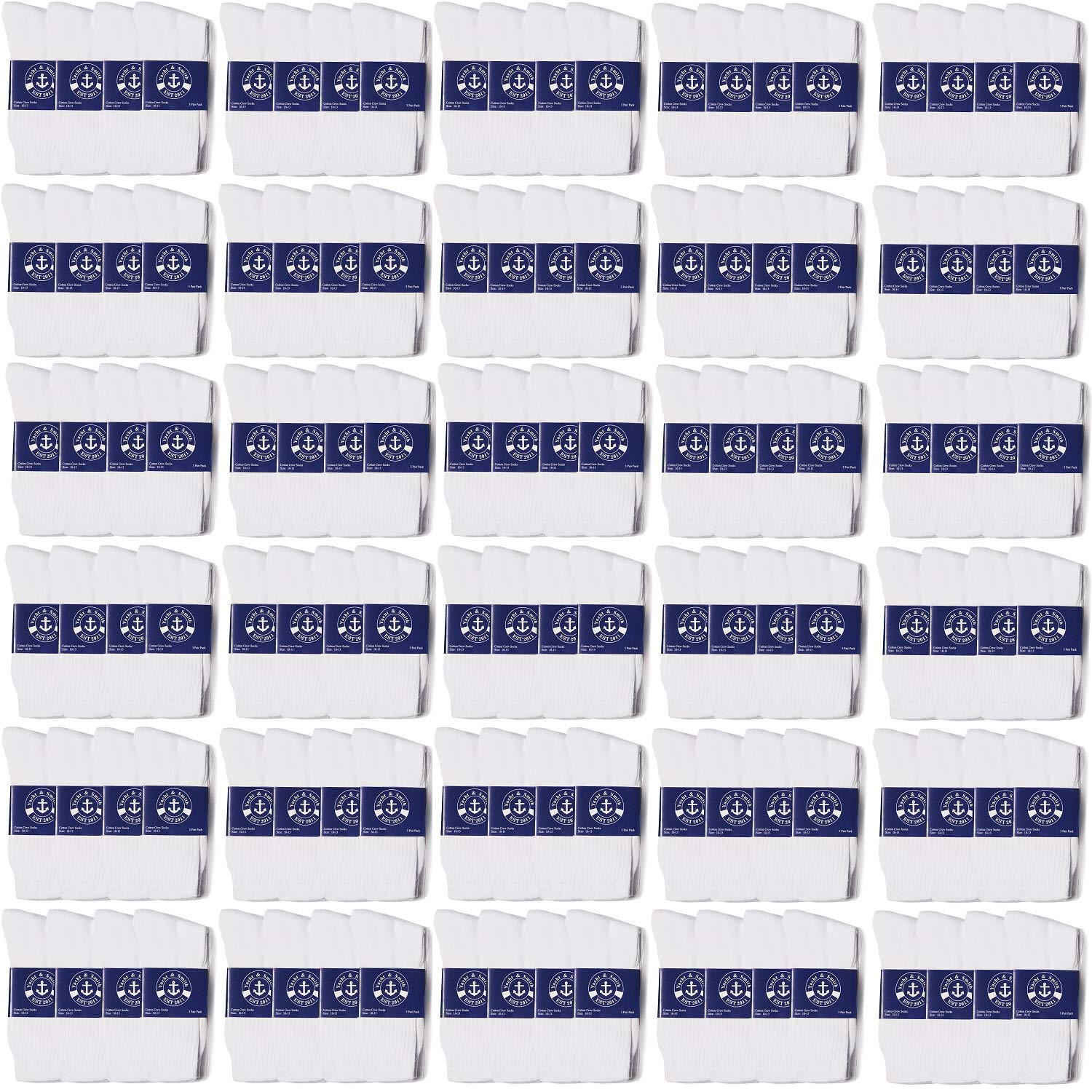 300 Pairs Bulk Cotton Crew Socks for Men & Women - Wholesale Comfort Socks for Homeless Shelter Donations & Charity Drives - Perfect for Shelters, Food Banks, and Community Outreach Programs