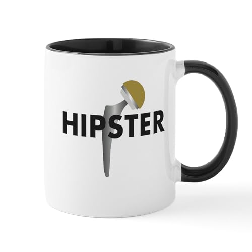 White/Black Inside - Hipster Hip Replacement Mug Mugs