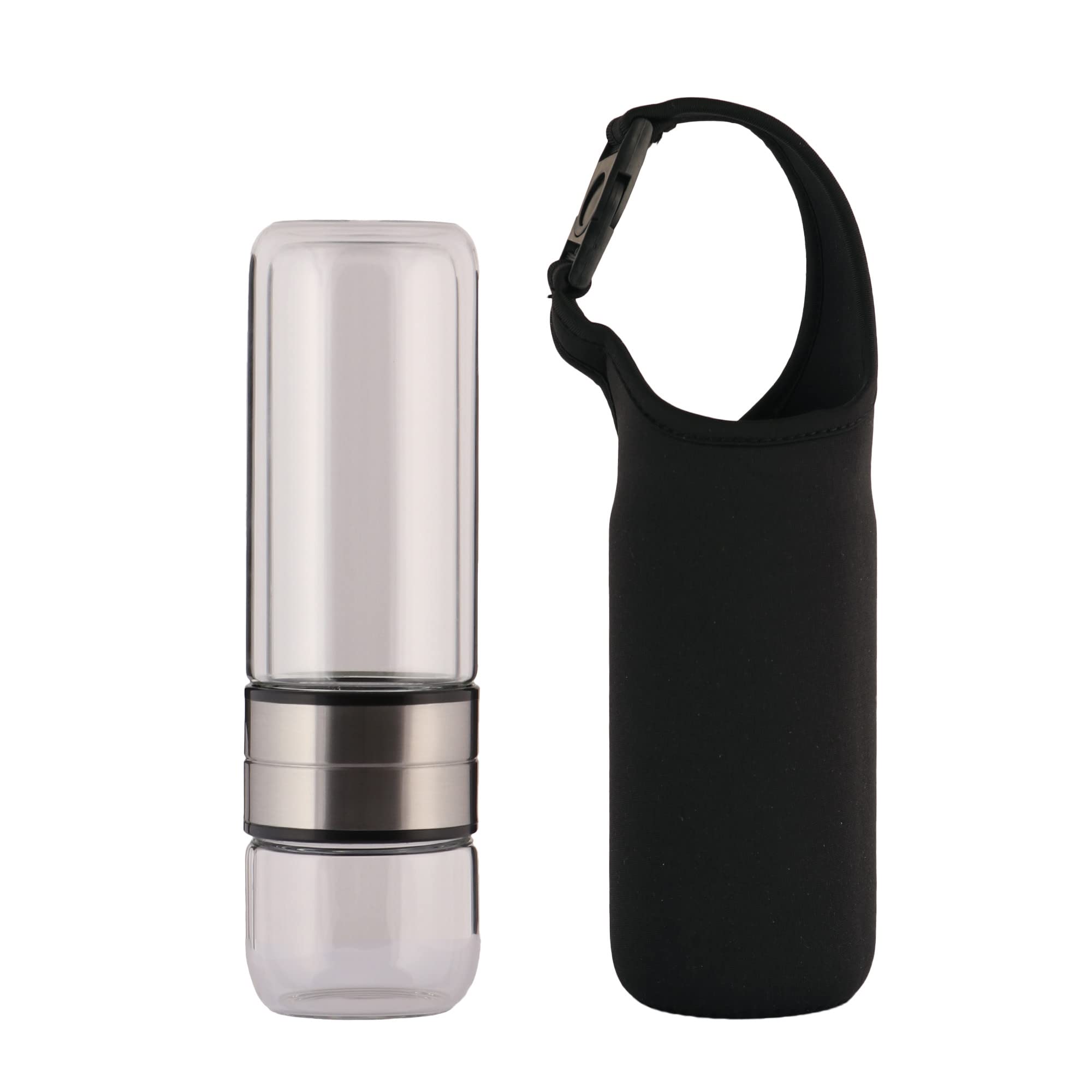 GEMHUB Crystal Water Bottle Set with Genuine Black Jade Gemstones | Gem Infused Water for Hydration & Wellness | Perfect for Home, Office, and Travel