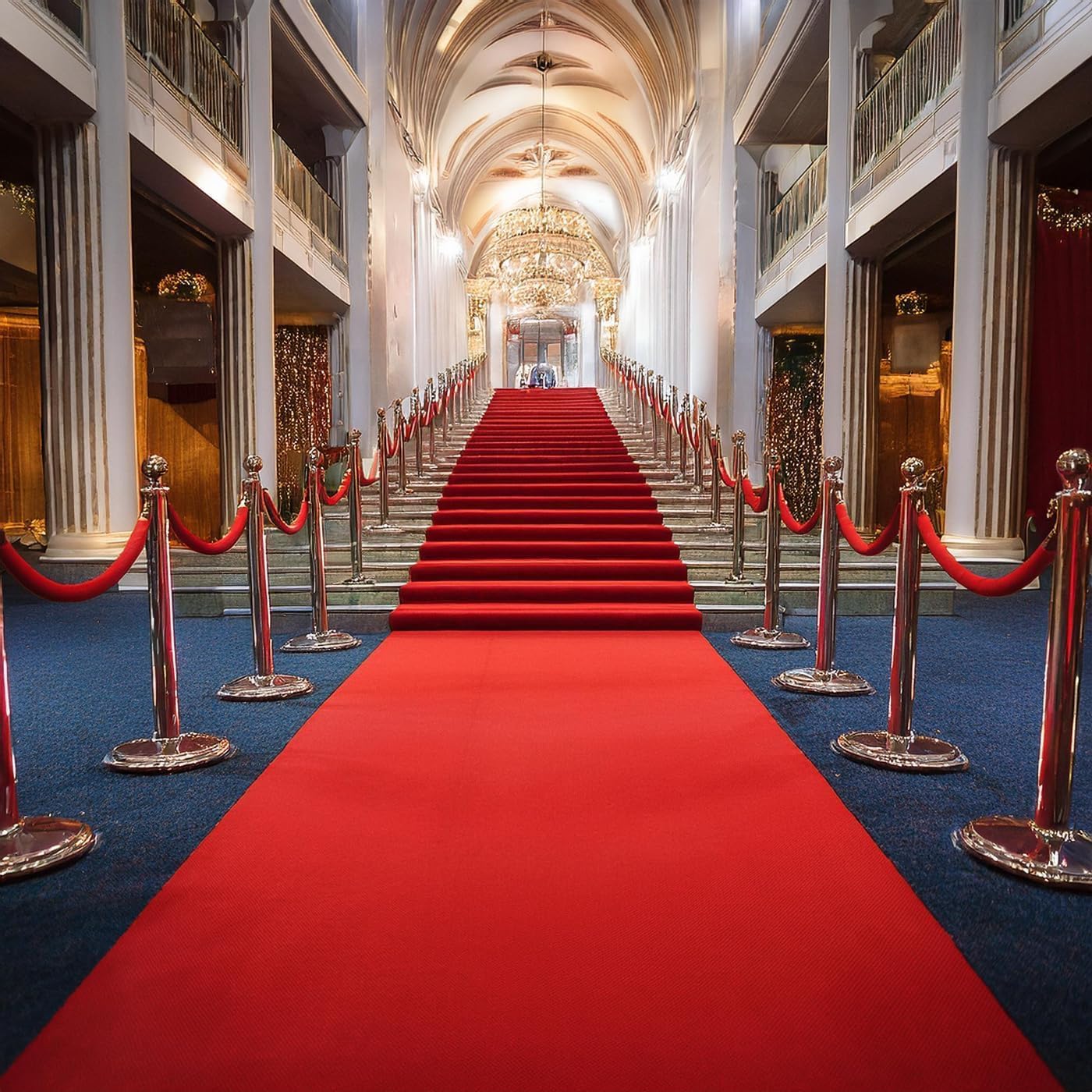 BannerBuzz Hollywood Red Carpet Runner - Non-Slip Aisle Rug for Weddings, Events & Parties (3'x6') | Indoor/Outdoor Step & Repeat Backdrop for Christmas, Birthdays, Movies & Office Decor