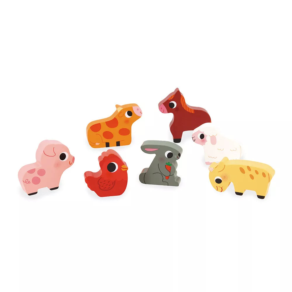 Farm Animal Chunky Wooden Puzzle for Toddlers - Educational Montessori Toy for Kids Ages 1-3 - Perfect for Early Learning, Fine Motor Skills & Farm Animal Recognition - Great Gift for Birthday & Preschool Activities