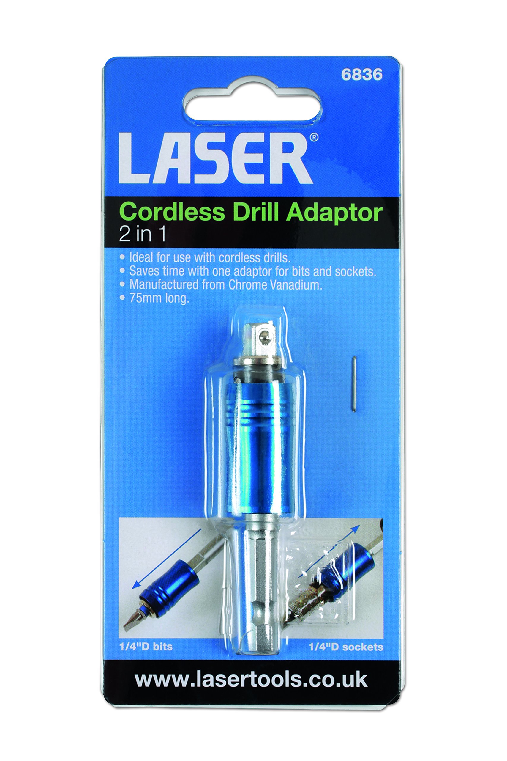 6836 Cordless Drill Adapter 2 in 1 - Laser Level & Drill Attachment for Precise Drilling - Perfect for DIY Projects, Home Renovation & Construction Work