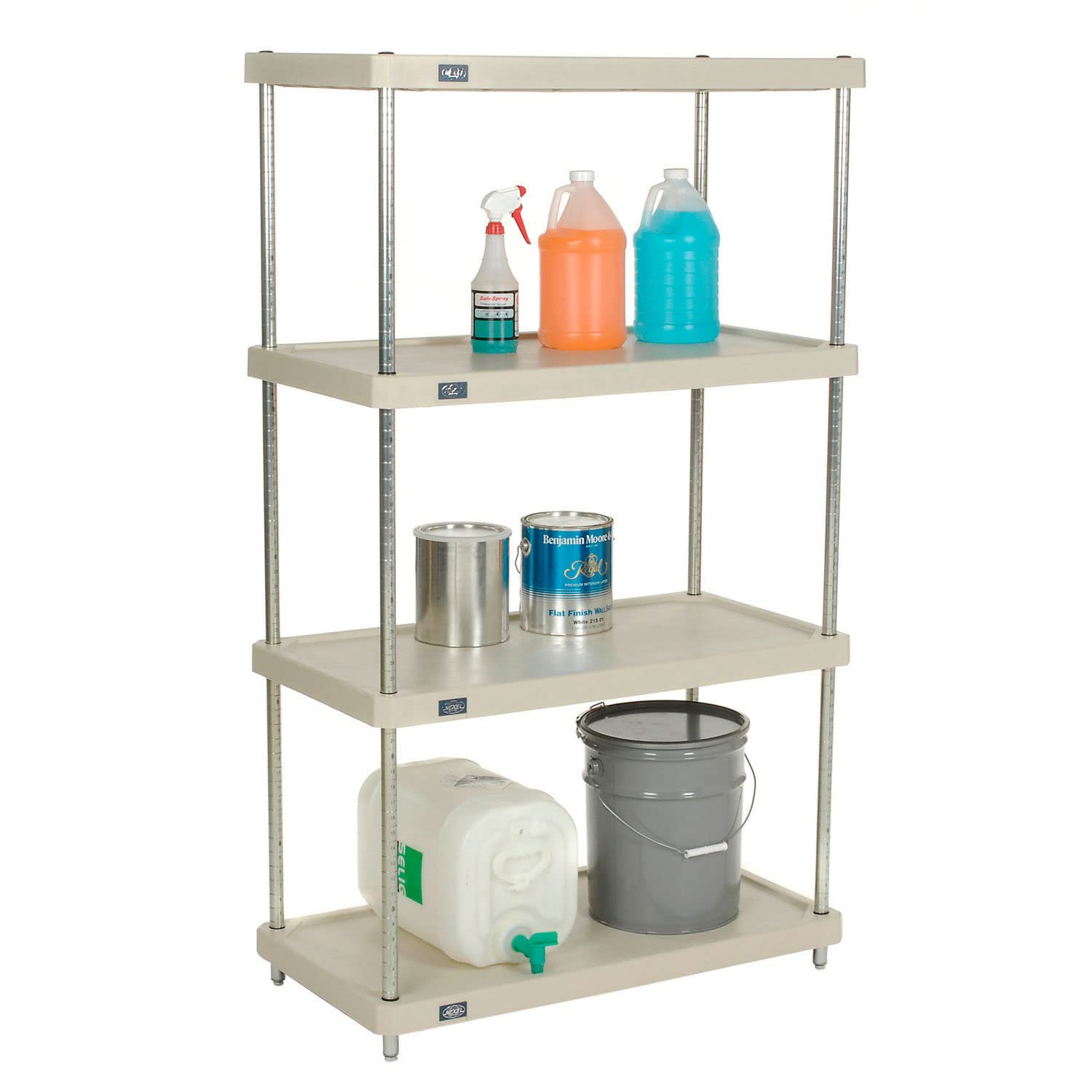 Nexel 4-Tier Heavy Duty Plastic Shelving Unit - 36