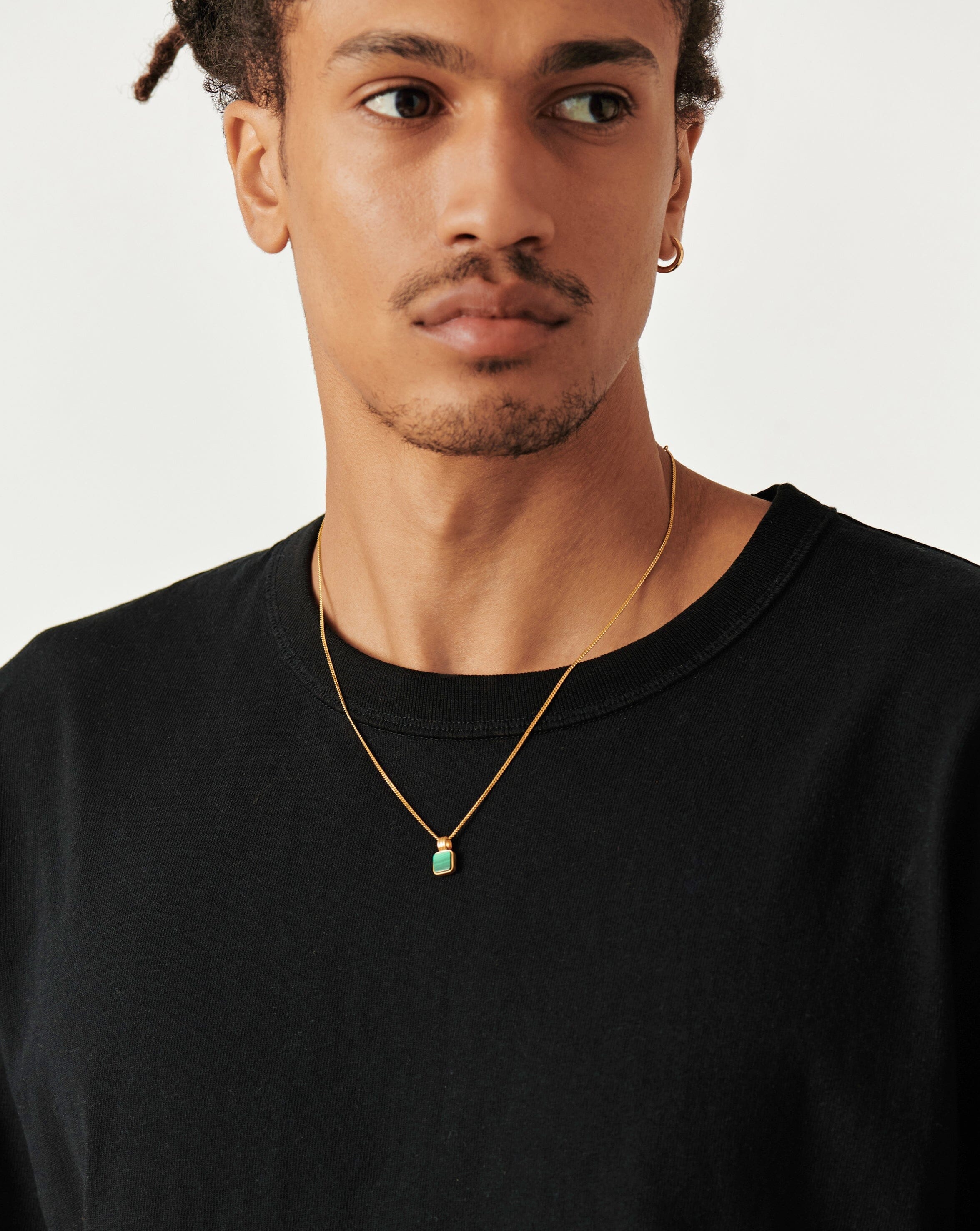 Lucy Williams Men's Square Charm Necklace - Stainless Steel Pendant for Gifts, Anniversary & Everyday Wear | Trendy & Durable Jewelry for Men
