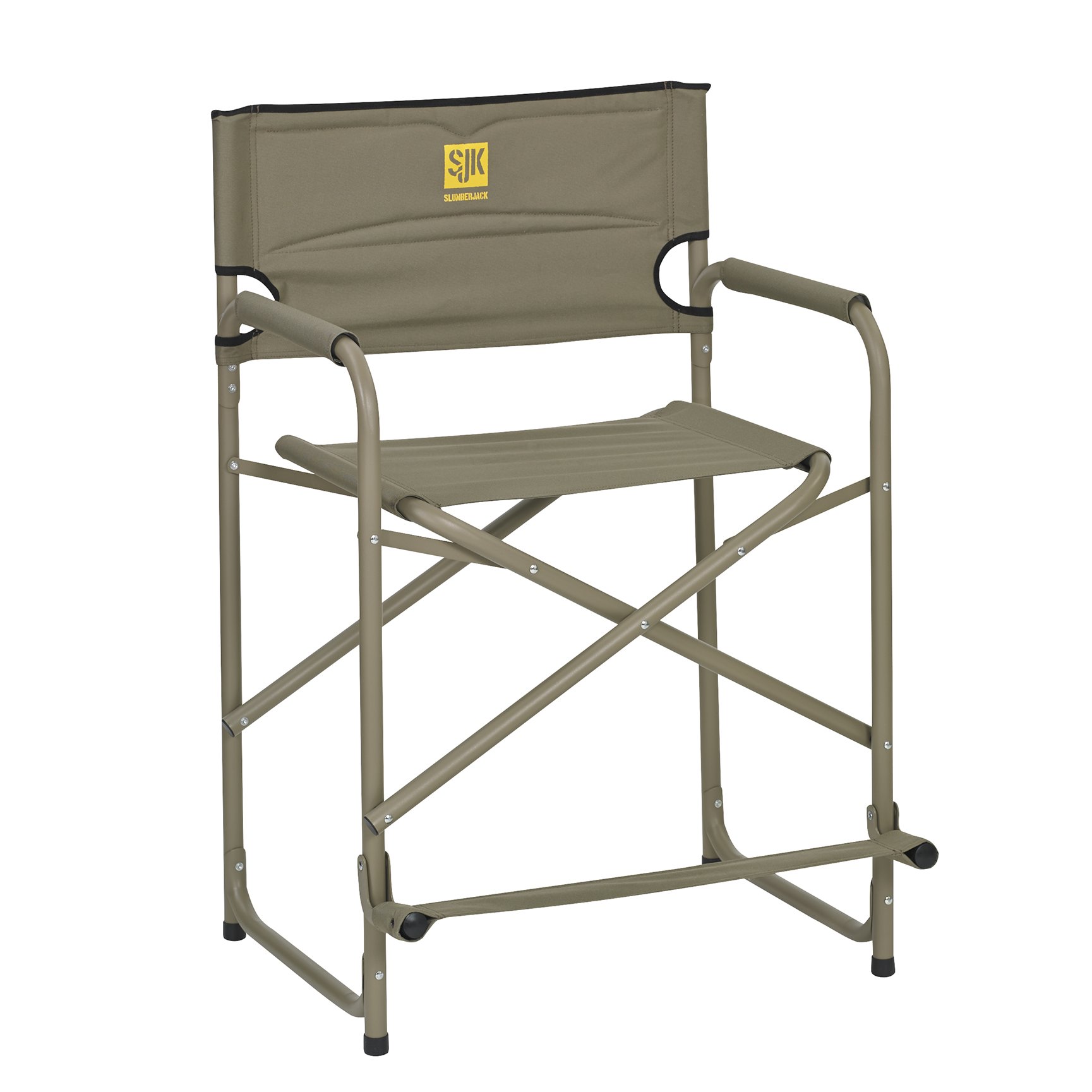 SJK Heavy Duty Big & Tall Camping Chair with Footrest - Supports 325 lbs - Portable Steel Frame for Outdoor, Beach, Picnic & Backyard Relaxation