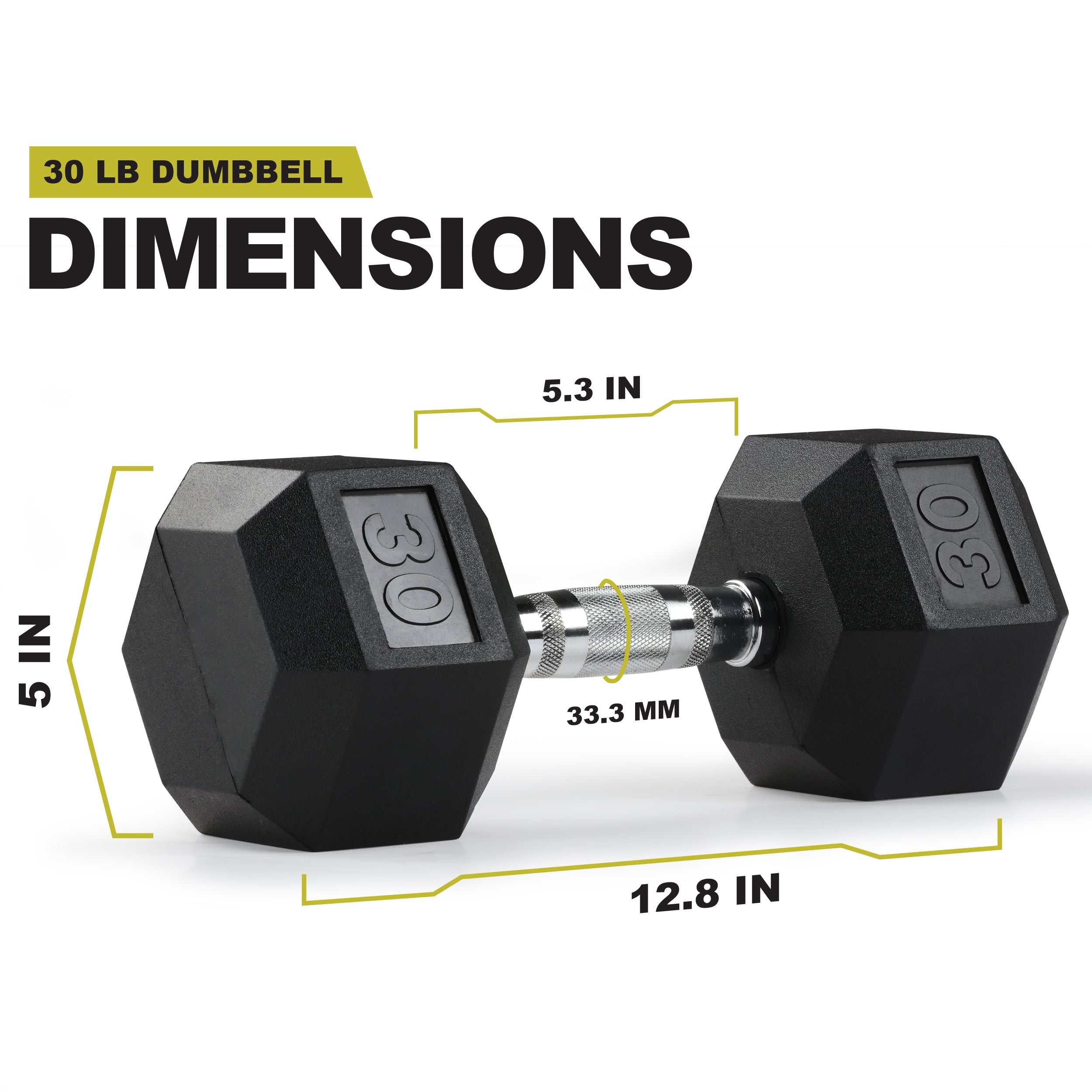 PRCTZ Rubber Encased Hex Dumbbell Set (5-40lb Pair) - Premium Weightlifting Equipment for Home Gym, Strength Training & CrossFit Workouts