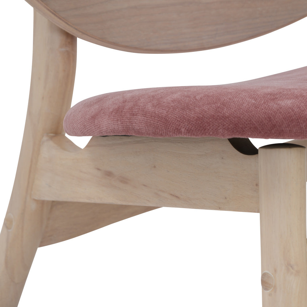 POLARA Modern Lounge Chair - Solid Oak Wood Frame & Salmon Fabric Upholstery - Perfect for Living Room, Bedroom, or Office Relaxation