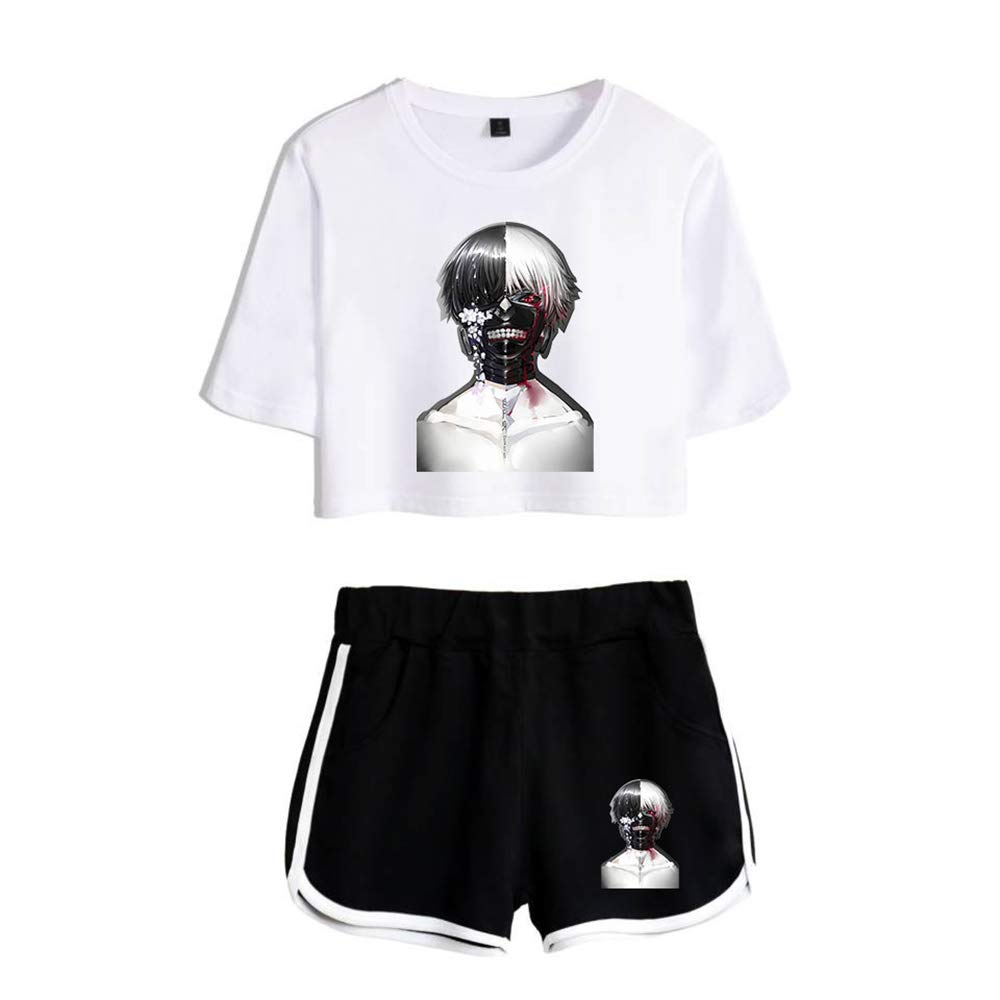 2 Piece Anime Outfits for Women - Summer Hentai Crop Top and Shorts Set | Cosplay, Conventions & Casual Wear