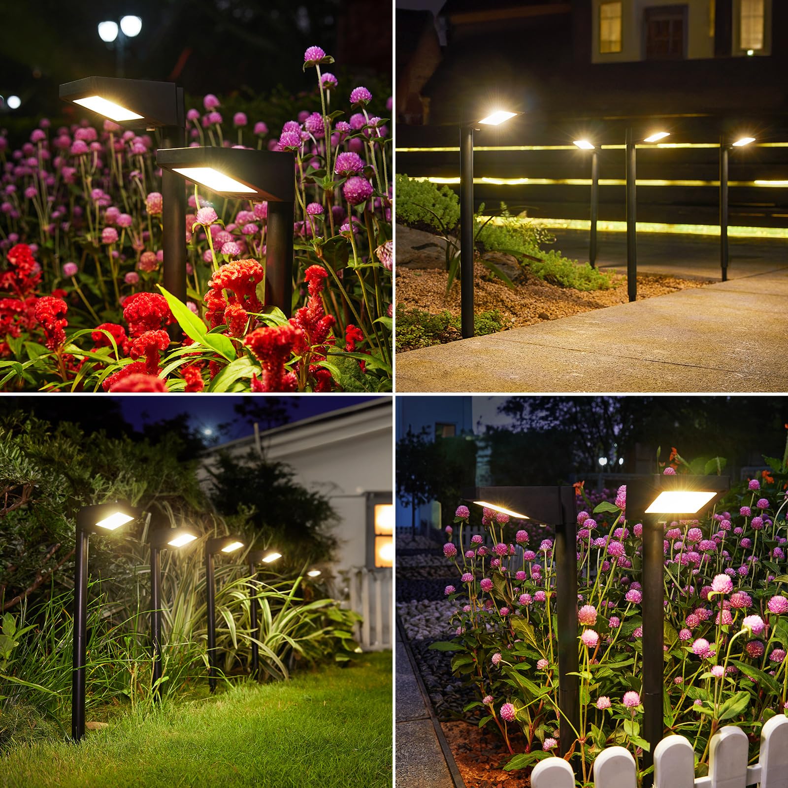 KOOPER 8 Pack Solar Pathway Lights Outdoor - Upgraded Bright 3500K Warm White Solar Landscape Lights for Garden, Yard, Driveway, Walkway, Sidewalk - Perfect for Nighttime Safety & Decorative Outdoor Lighting