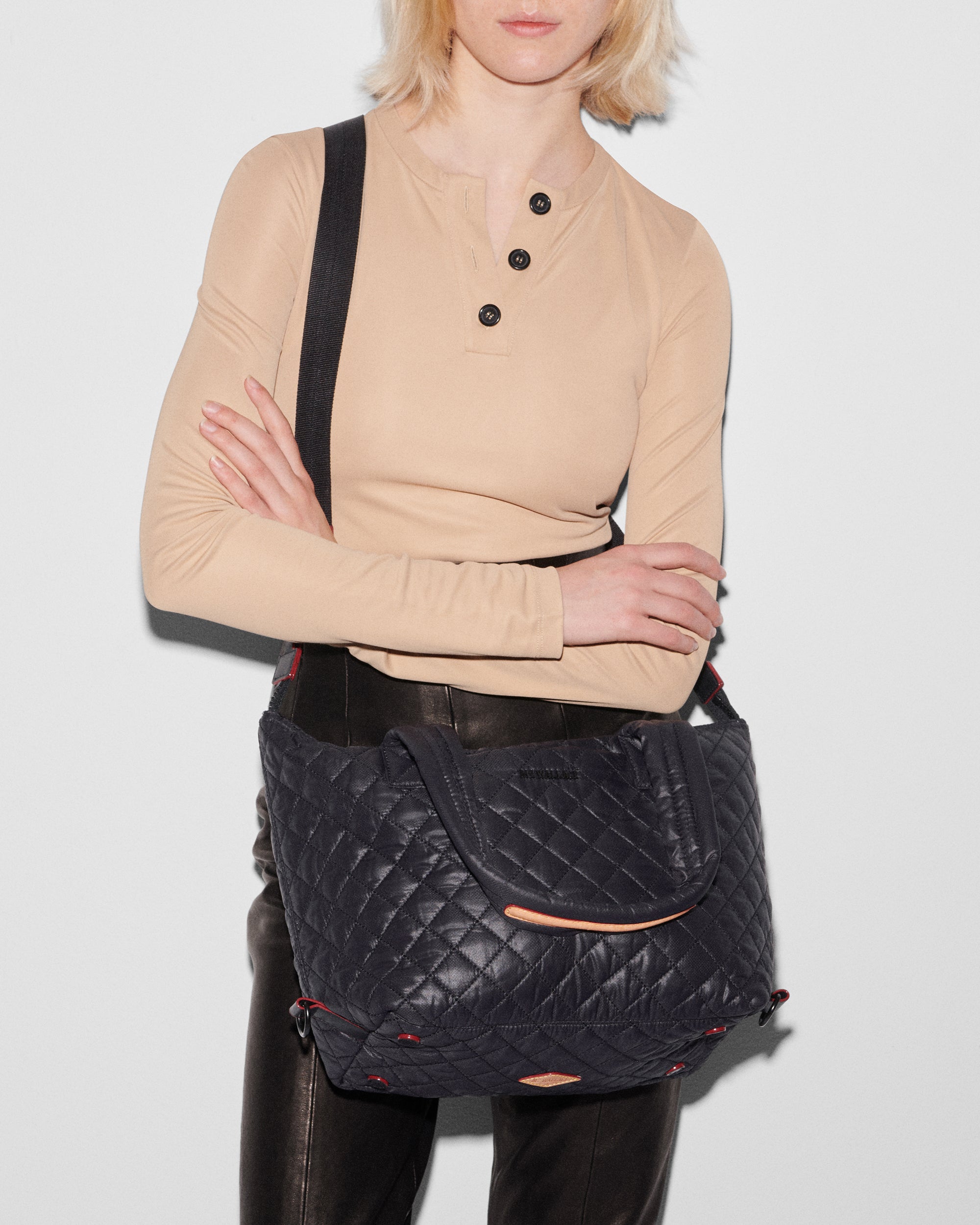 Black Medium Sutton Deluxe Handbag - Stylish Women's Crossbody Purse for Everyday Use, Work & Travel | Durable Vegan Leather Shoulder Bag with Adjustable Strap