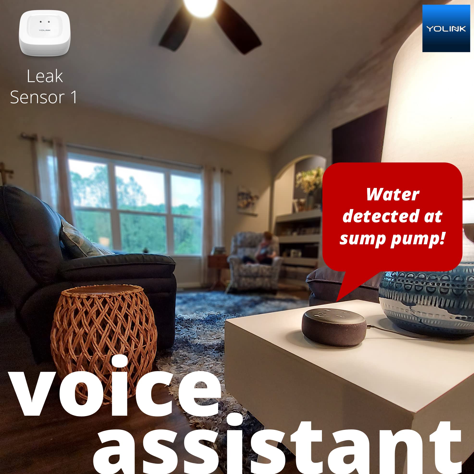 YoLink Smart Home Starter Kit with Hub & 4 Water Leak Sensors | SMS/Email/Push Alerts | 1/4 Mile LoRa Range | Alexa & IFTTT Compatible | Perfect for Basement, Bathroom & Kitchen Leak Detection