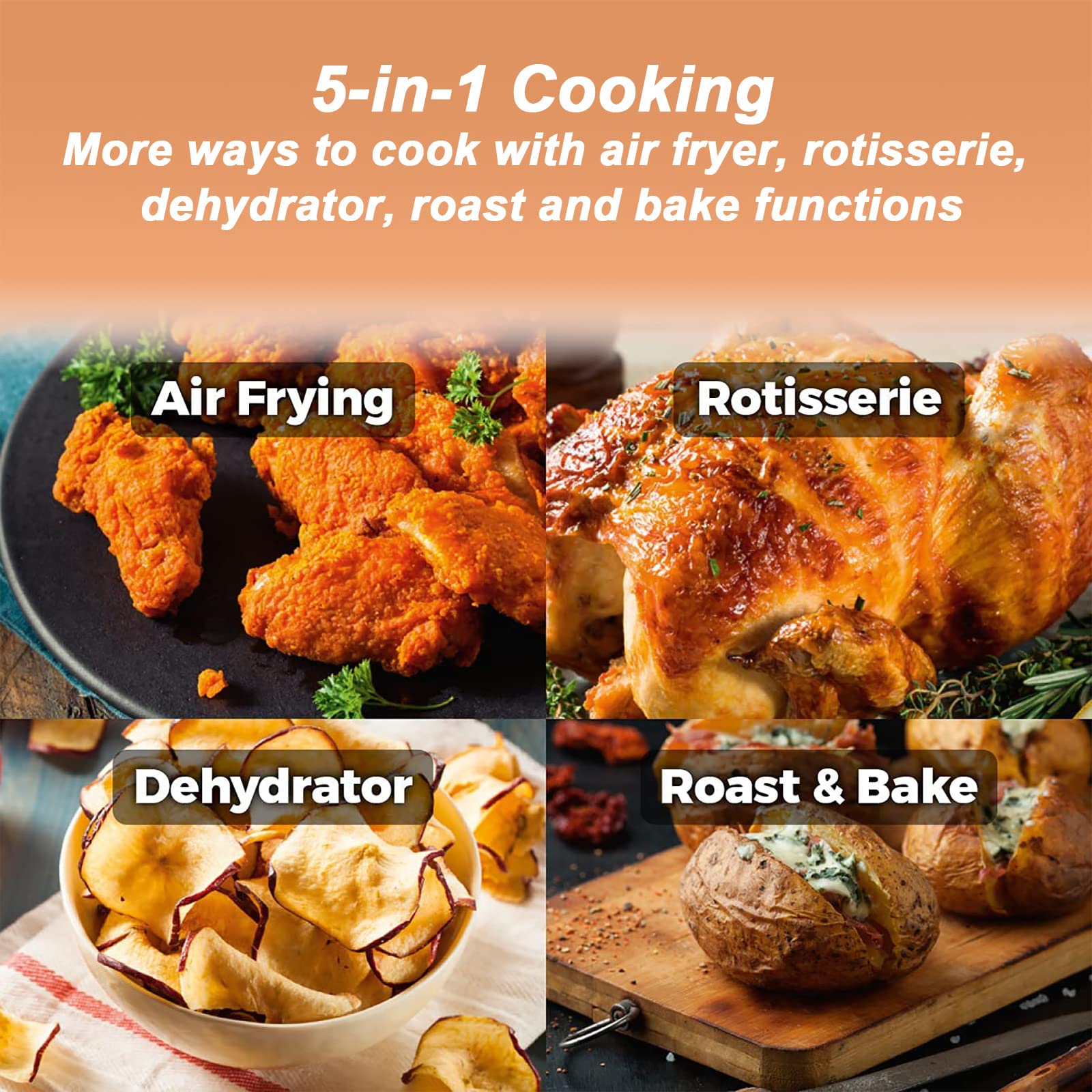 COYOUCO 5-in-1 Digital Air Fryer Oven with Rapid Air Circulation - 15L 1400W Oil-Free LED Screen, Nonstick Basket, 60-Min Timer & Temp Control (Green) - Perfect for Healthy Cooking, Baking, Roasting, Grilling & Reheating at Home