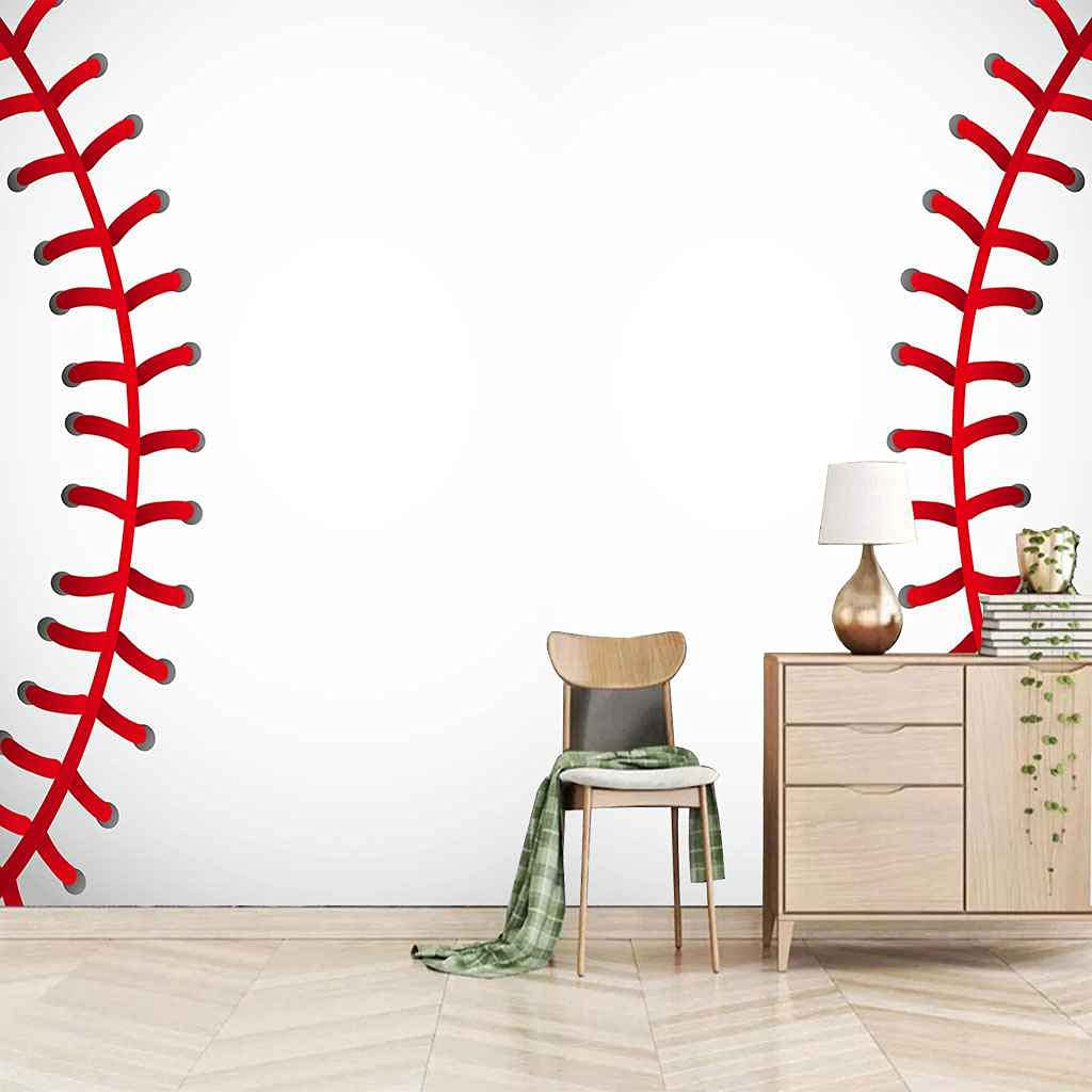 Custom 3D Wall Decals - White Baseball Pattern Removable Wall Art Decor, Self-Adhesive Wall Sticker (98.4x68.9in) for Bedroom, Living Room, TV Background, Cafe, Dessert Shop & Bakery | Perfect for Sports-Themed Rooms & Commercial Spaces