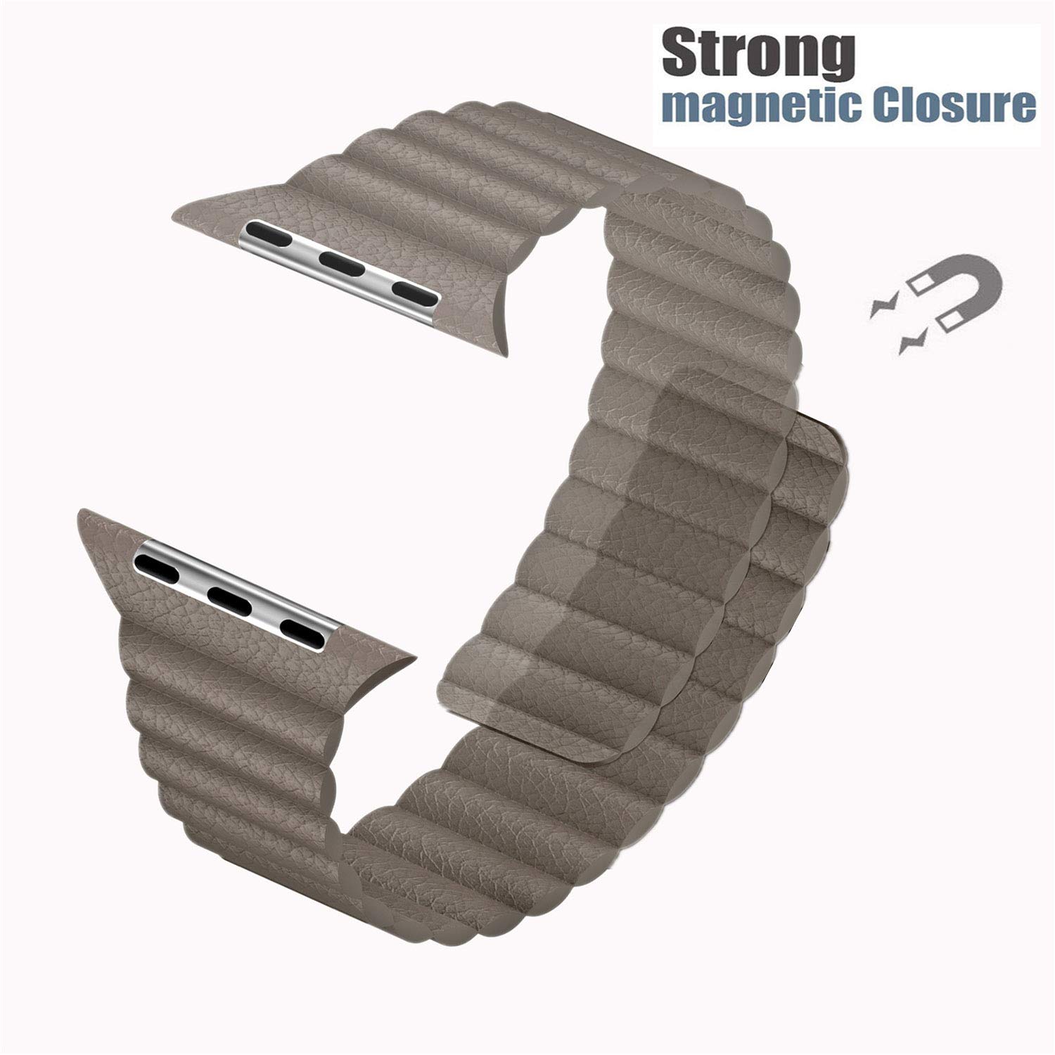 Premium Magnetic Leather Band for Apple Watch Series 1-9, SE & Ultra | Compatible with 38mm-49mm | Stylish & Secure Bracelet Strap for Men & Women | Perfect for Workouts, Office & Everyday Wear