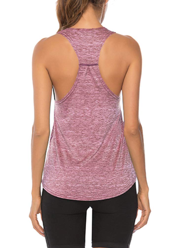 YAKER Women's Athletic Yoga Tops - Breathable Racerback Running Tank Top for Gym, Workout & Exercise | Perfect for Yoga, Pilates & Fitness Training