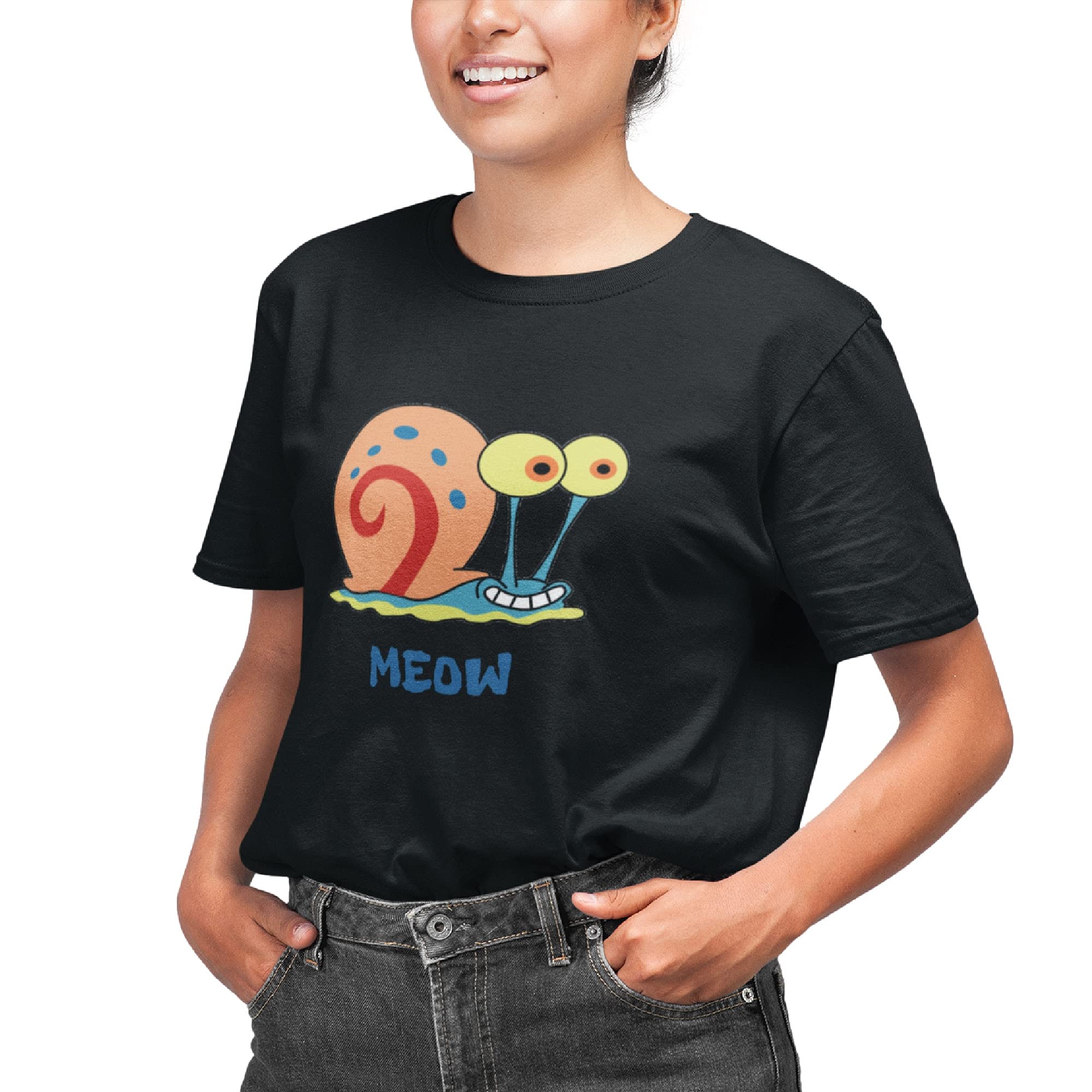 Gary The Snail Funny Unisex T-Shirt | Black Cotton Graphic Tee for Men & Women | Casual Wear, Gift Idea, Cosplay Costume