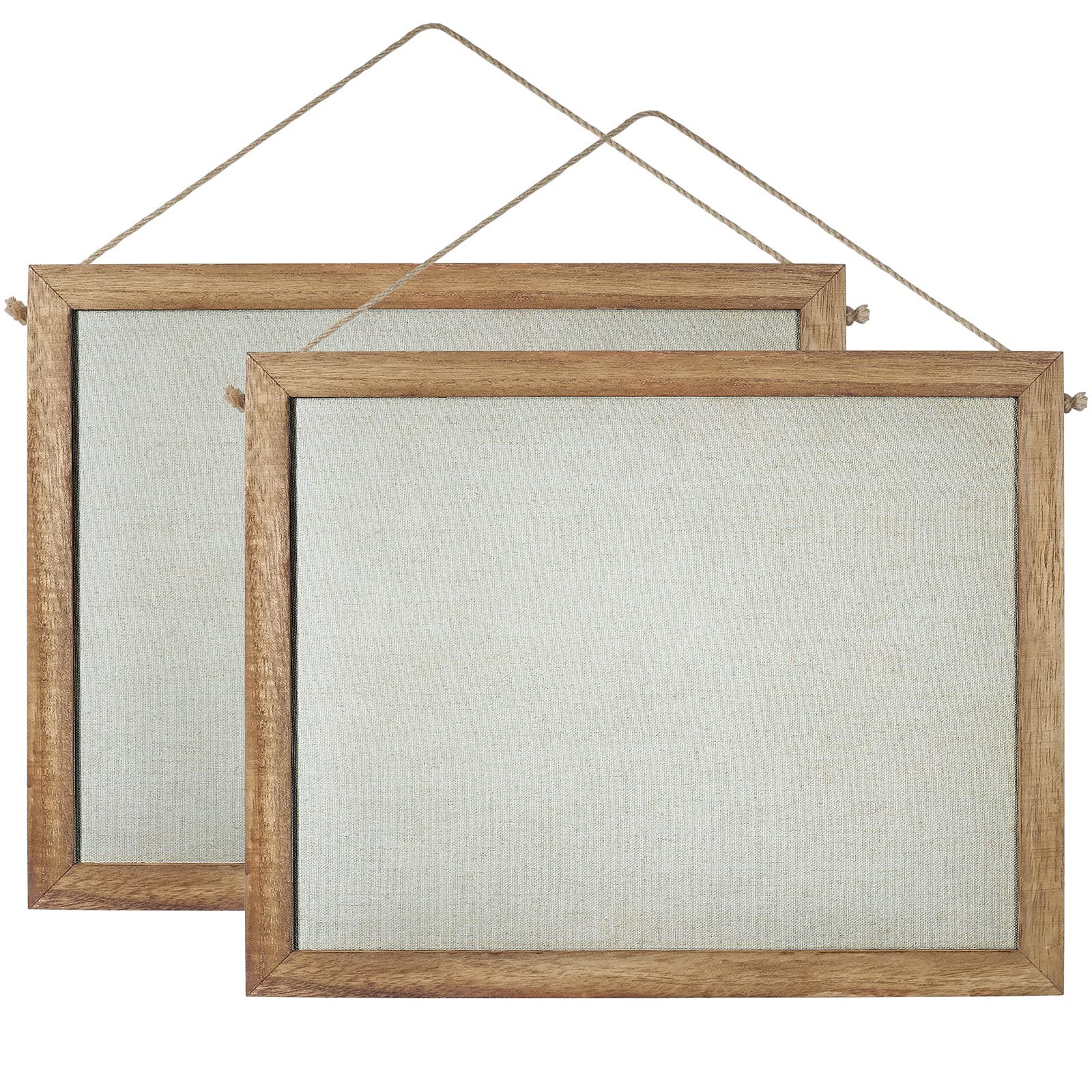 Premium Cork Bulletin Board Set of 2 - Framed Linen Pin Board for Home & Office Decor | Wall Organizer for Kids' Art, Photos & Notes | Perfect Birthday Gift for Girls & Women | Ideal for Bedrooms, Classrooms & Workspaces