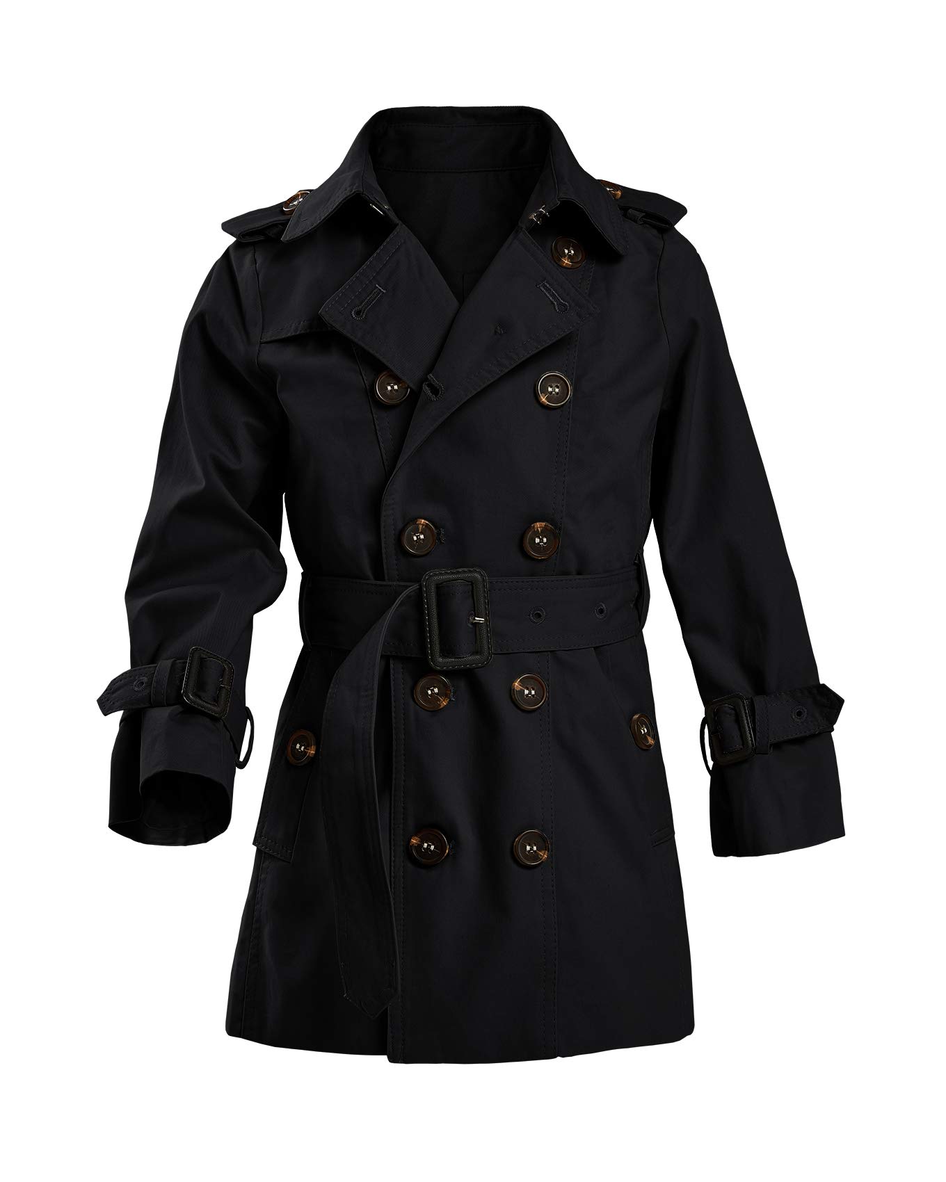 Runcati Kids Boys Girls Lightweight Trench Coat - Double Breasted Classic Belted Jacket for Spring & Fall - Water-Resistant Dress Coat for School, Outdoor Activities & Special Occasions
