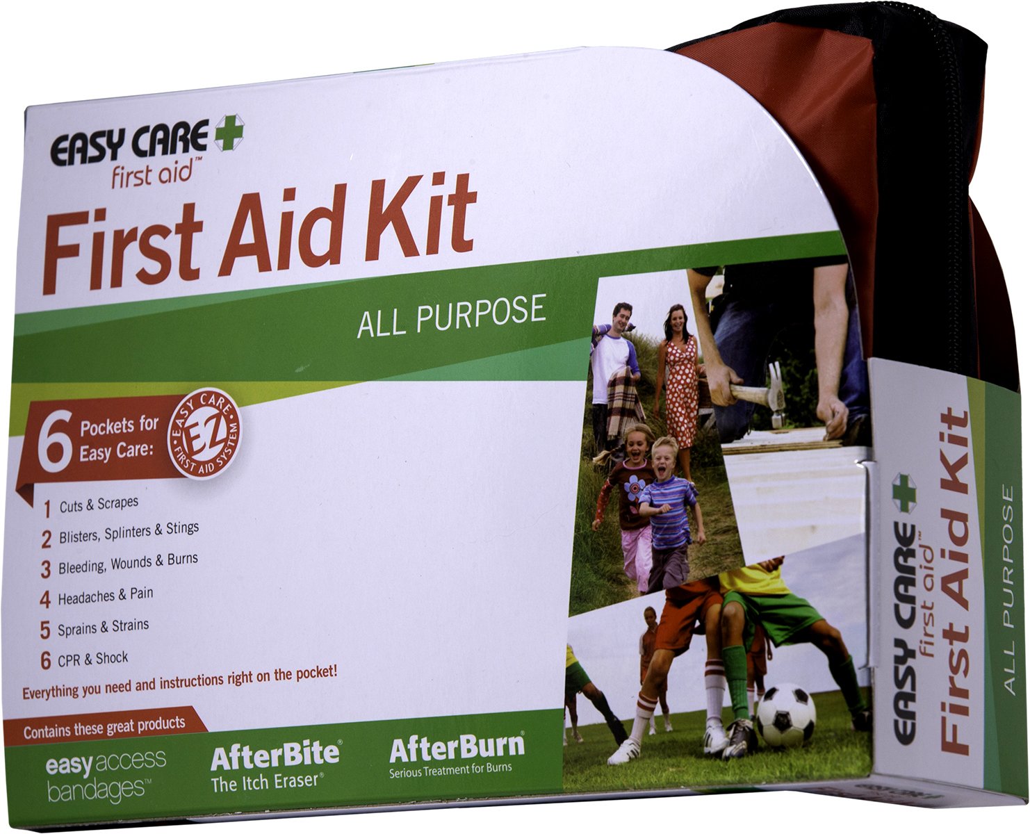 Easy Care All-Purpose First Aid Kit - 120 Pieces Medical Emergency Supplies for Home, Car, Travel & Outdoor Adventures | Compact & Portable for Injuries, Burns & Wounds