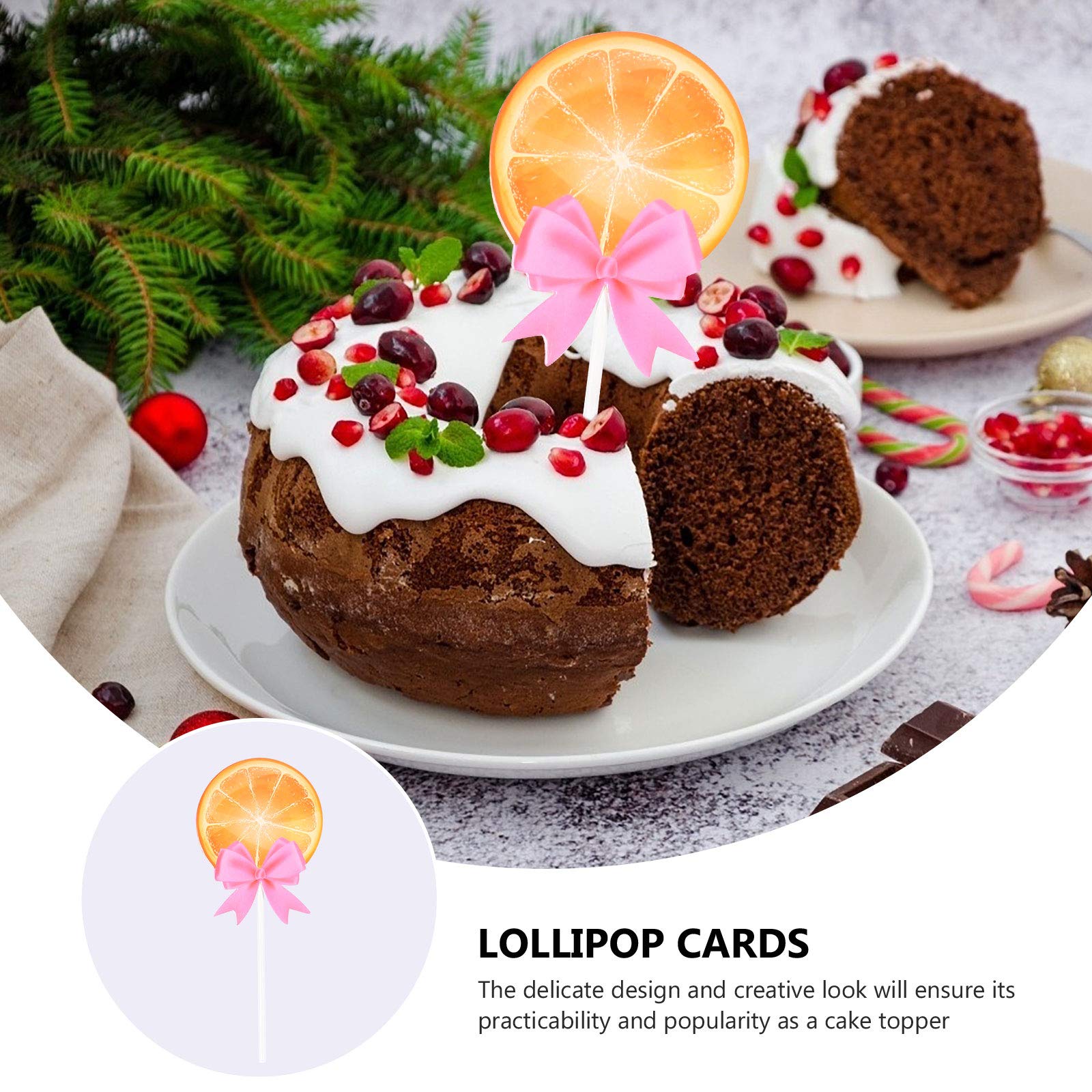 24pcs Lollipop Card Cupcake Toppers - Decorative Cake Inserts, Baking Accessories for Birthday, Wedding & Party Cakes - Perfect for DIY Dessert Decorations and Sweet Treat Displays