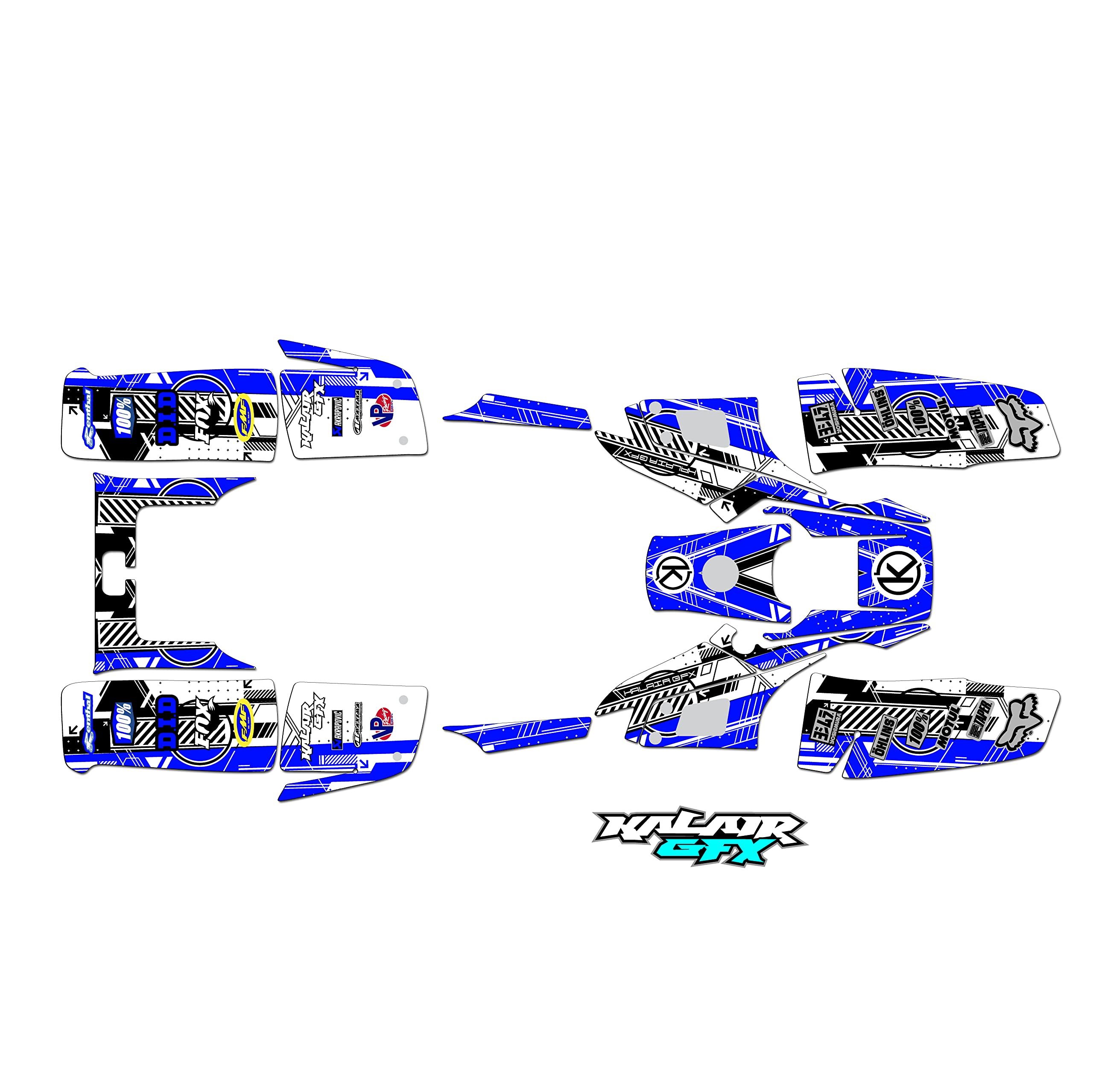 **Kalair GFX Graphics Kit for Yamaha WARRIOR 350 Future Series Blue - 21 Mil ATV UTV Dirt Bike Stickers, Quad Dirtbike Racing Decals - Motocross & Off-Road Accessories - Perfect for Trail Riding, Racing & Customization**