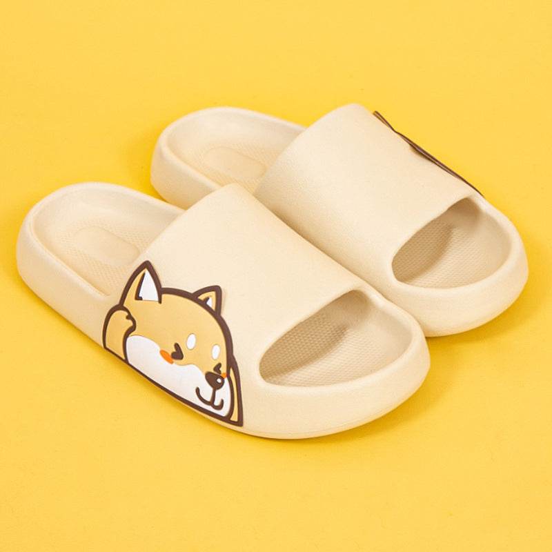 Cute Shiba Inu Dog House Slippers for Women & Men - Soft Plush Indoor Slides with Non-Slip Sole - Perfect for Home, Lounge, and Gift Giving