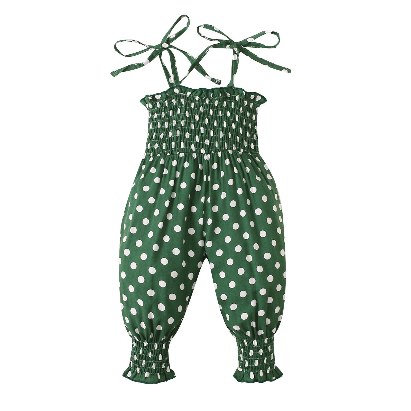 **Newborn Baby Girls Romper - Sleeveless Dot Print Suspenders Jumpsuit for Infant Girls | Soft & Comfortable Outfit for Summer, Playtime & Photo Shoots**