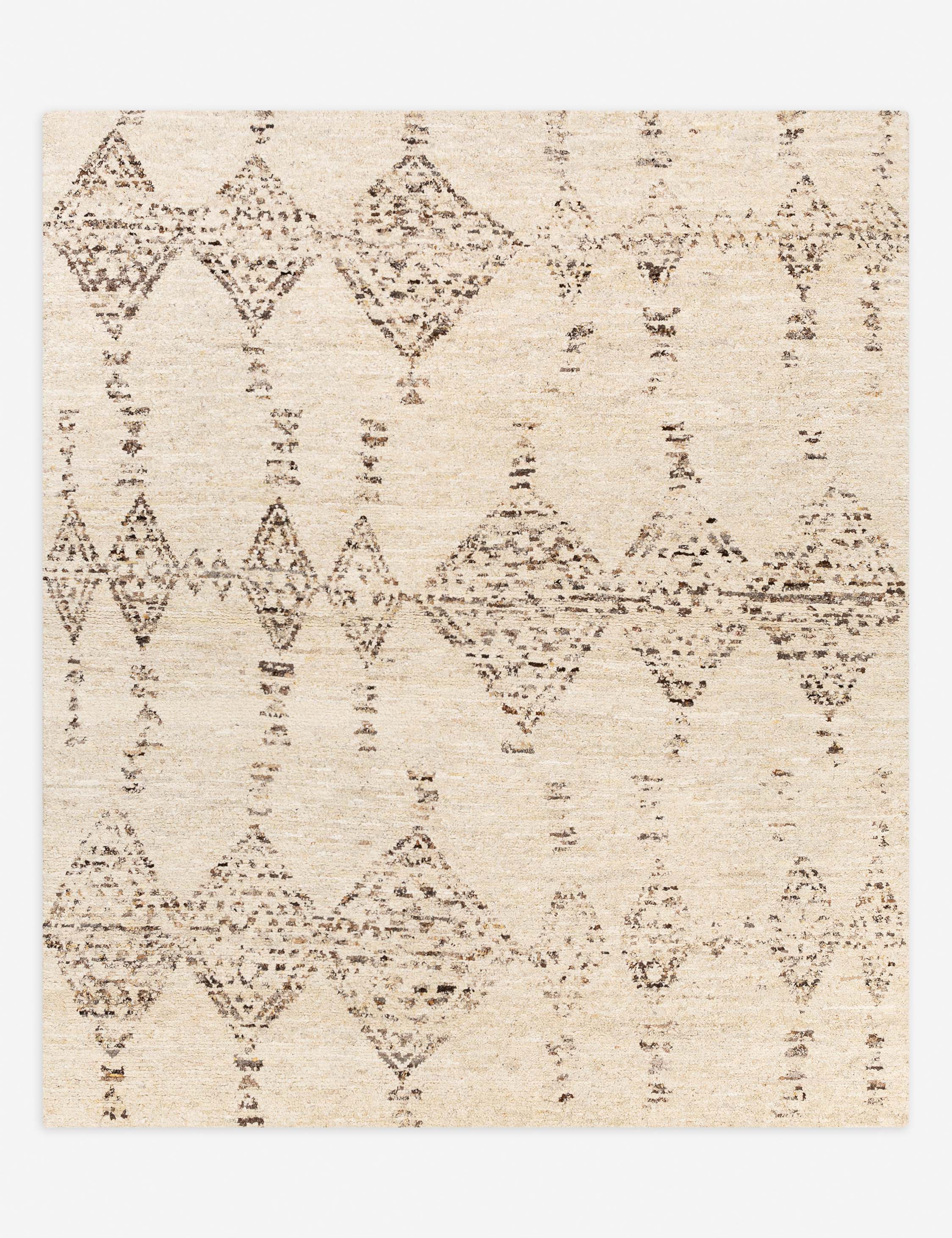 Hand Knotted Wool Moroccan Style Rug by Damica - Boho Chic Home Decor for Living Room, Bedroom & Office