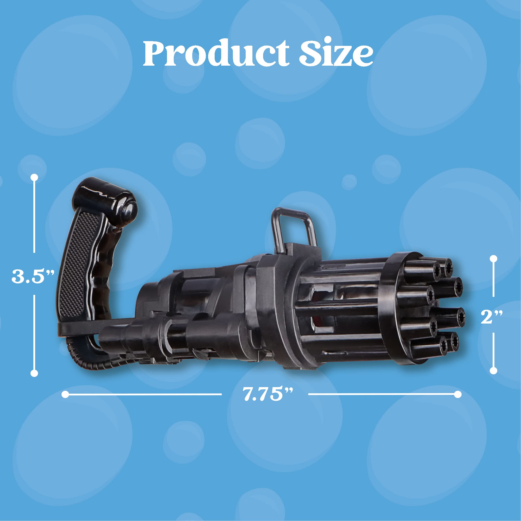 JOYIN Electric Bubble Machine Blower Toy for Kids - 8-Hole Automatic Bubble Maker with Bubble Solution - Outdoor Summer Party Toy for Boys & Girls - Perfect for Birthday Parties, Backyard Play & Park Fun (Black)
