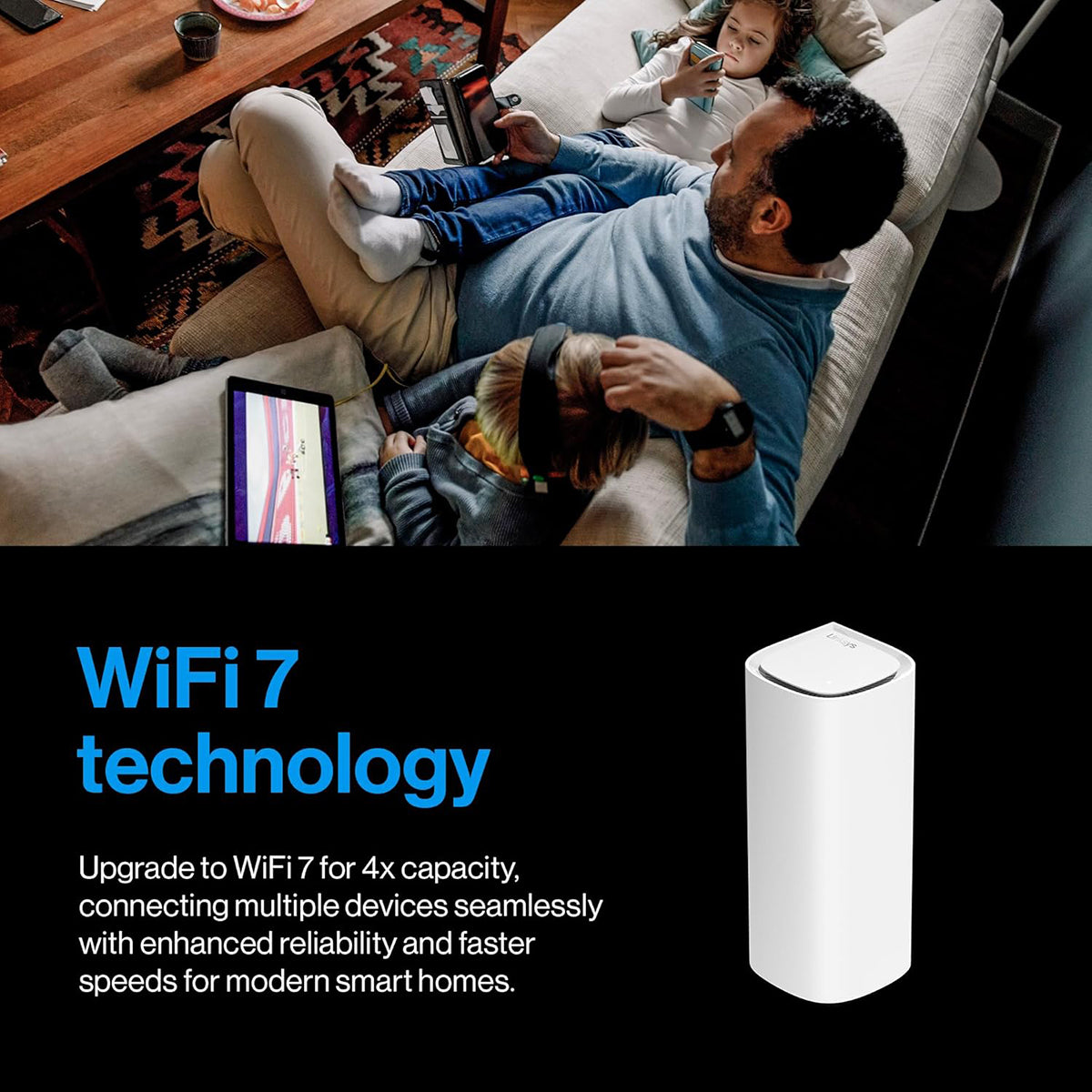 Linksys Velop Pro 7 Mesh WiFi 6E Router MBE7000 BE11000 2-Pack - Whole Home Coverage for Gaming, Streaming & Smart Devices