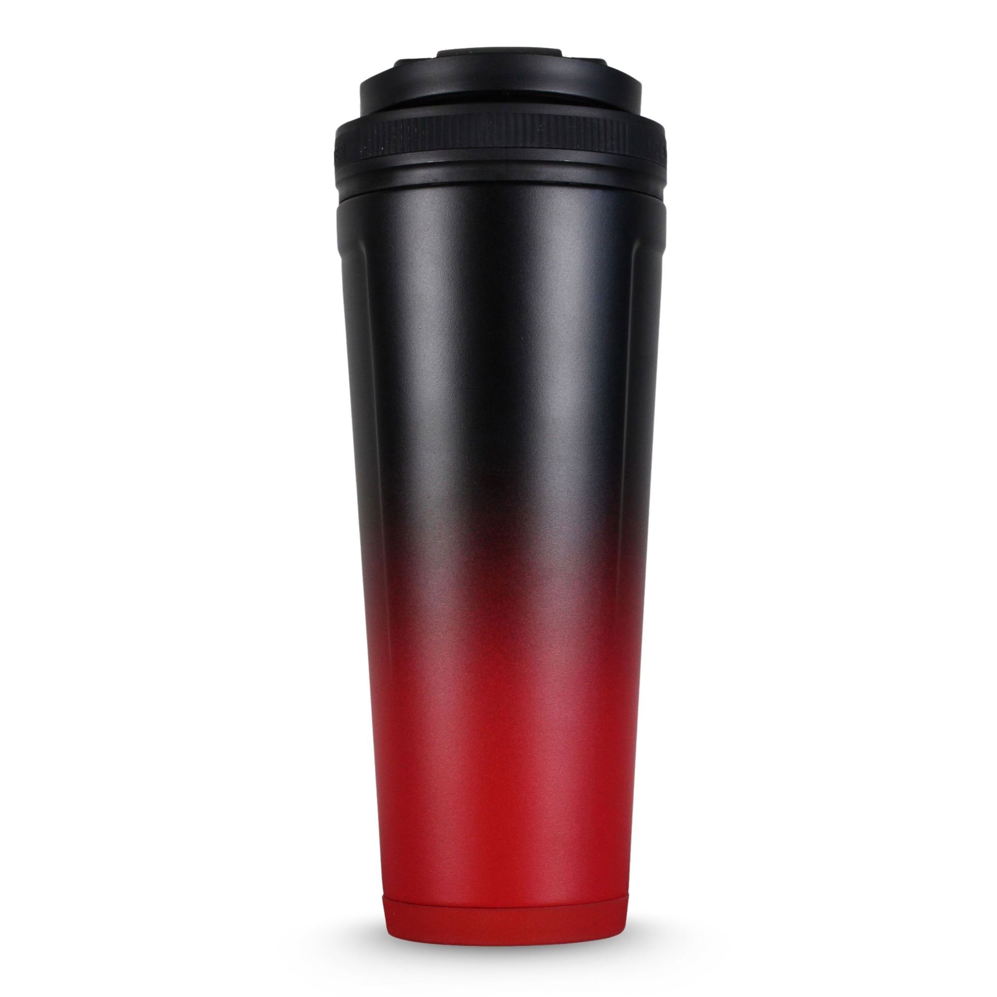 36oz Insulated Stainless Steel Ice Shaker Bottle - Red Black Ombre Gradient for Gym, Workout & Protein Drinks | Leakproof & Sweatproof Design for Fitness, Bodybuilding & Sports Hydration