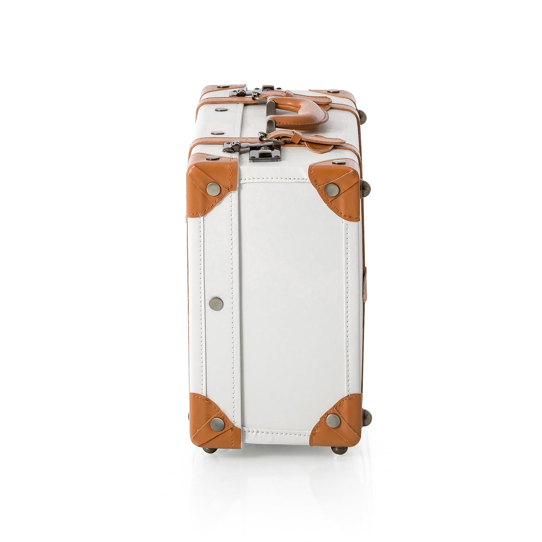 18 Inch Vintage Pearl White PU Carry On Suitcase for Women with Combination Locks - Perfect for Overnight Travel, Weekend Getaways & Airplane Cabin Luggage | COTRUNKAGE