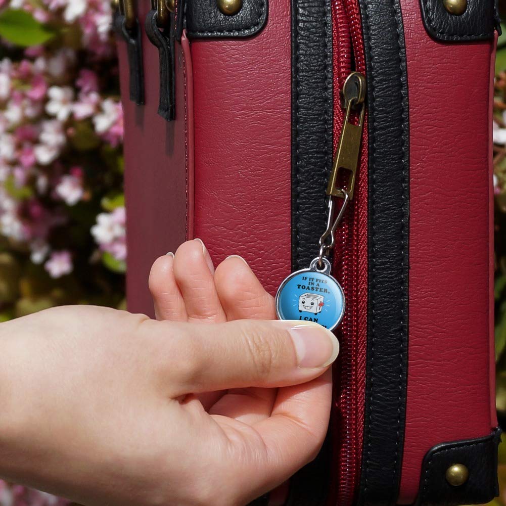 Funny Humor Jacket & Bag Charm - 'If It Fits in a Toaster I Can Cook It' Zipper Pull Keychain for Backpacks, Purses & Luggage | Cute Accessory for Travel, Work & Daily Use