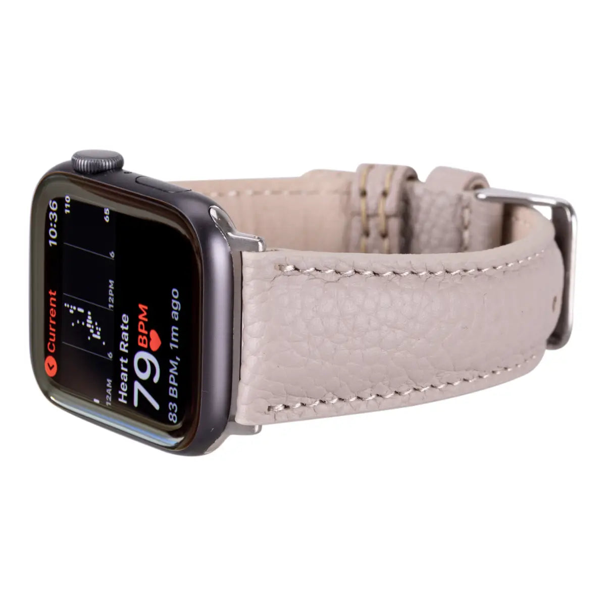 Premium Beige Leather Apple Watch Band - Classic & Stylish Replacement Strap for Apple Watch Series 1-9, SE, Ultra - Perfect for Work, Travel & Everyday Wear
