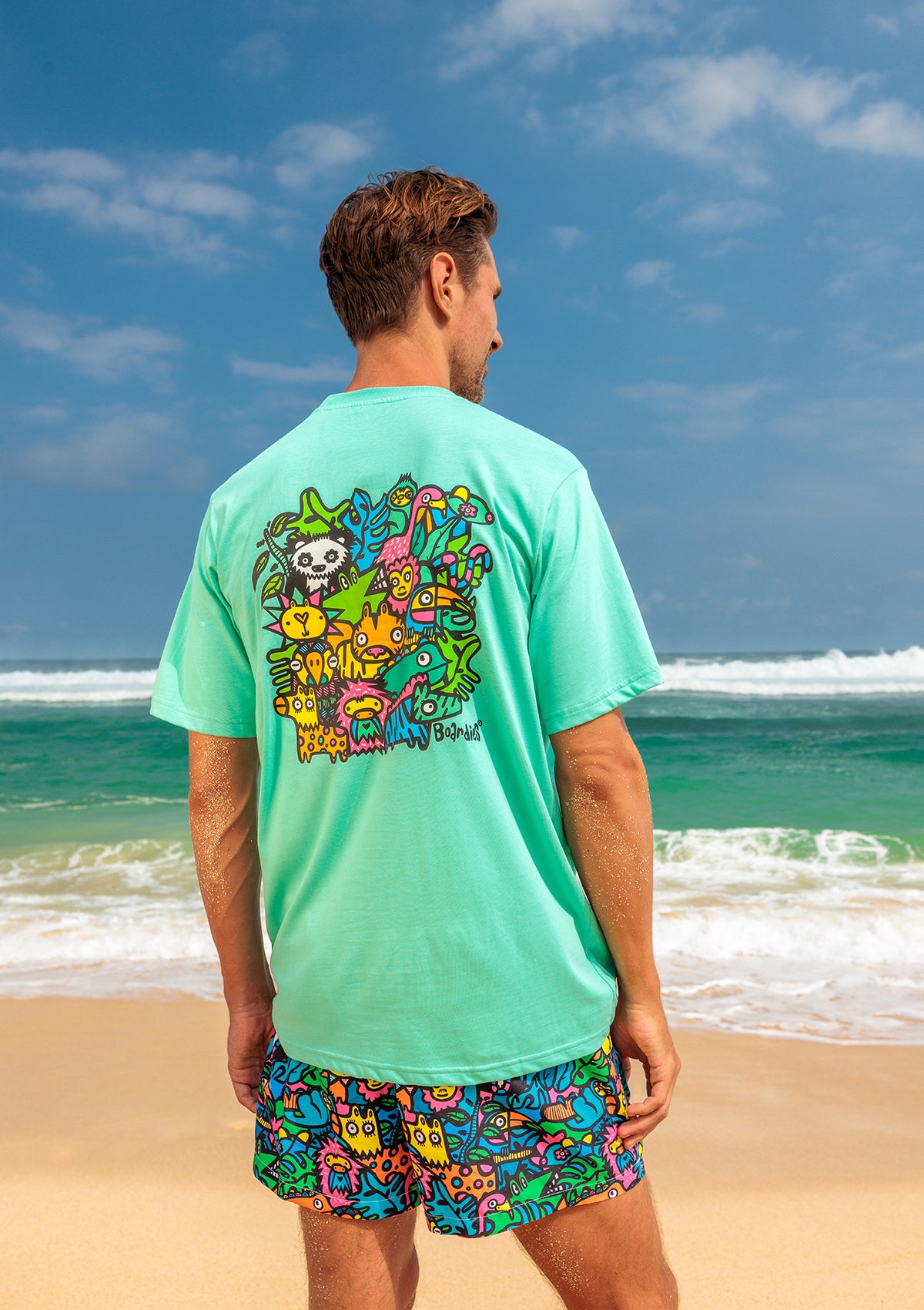 Munday Jungle Swim Shorts for Men & Boys - Quick-Dry Comfortable Beach Swimwear for Father & Son Matching Outfits - Perfect for Pool, Beach, and Summer Vacation Activities