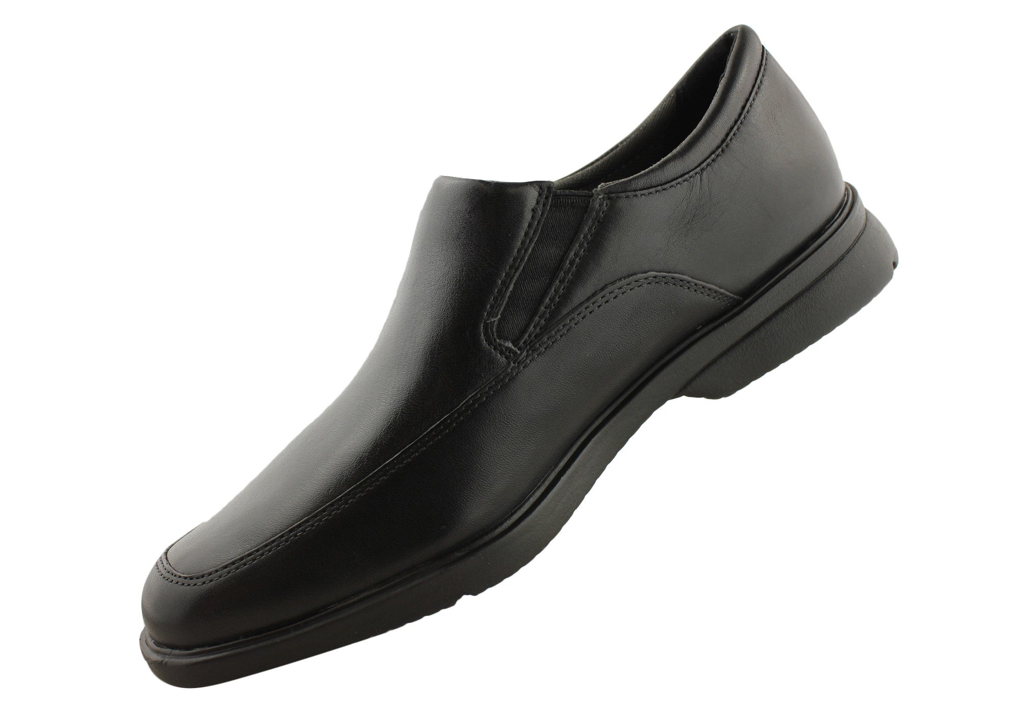 Rockport Aderner Men's Leather Wide Fit Slip-On Loafers - Comfortable Casual Shoes for Work, Travel & Everyday Wear