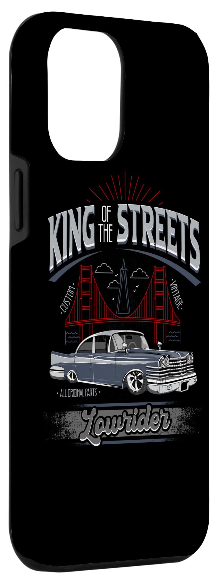 iPhone 12 Pro Max Case - Lowrider King of Streets Design - Chicano Mexican Latina Rider Cholo Style Protective Cover | Perfect for Urban Street Fashion & Cultural Pride