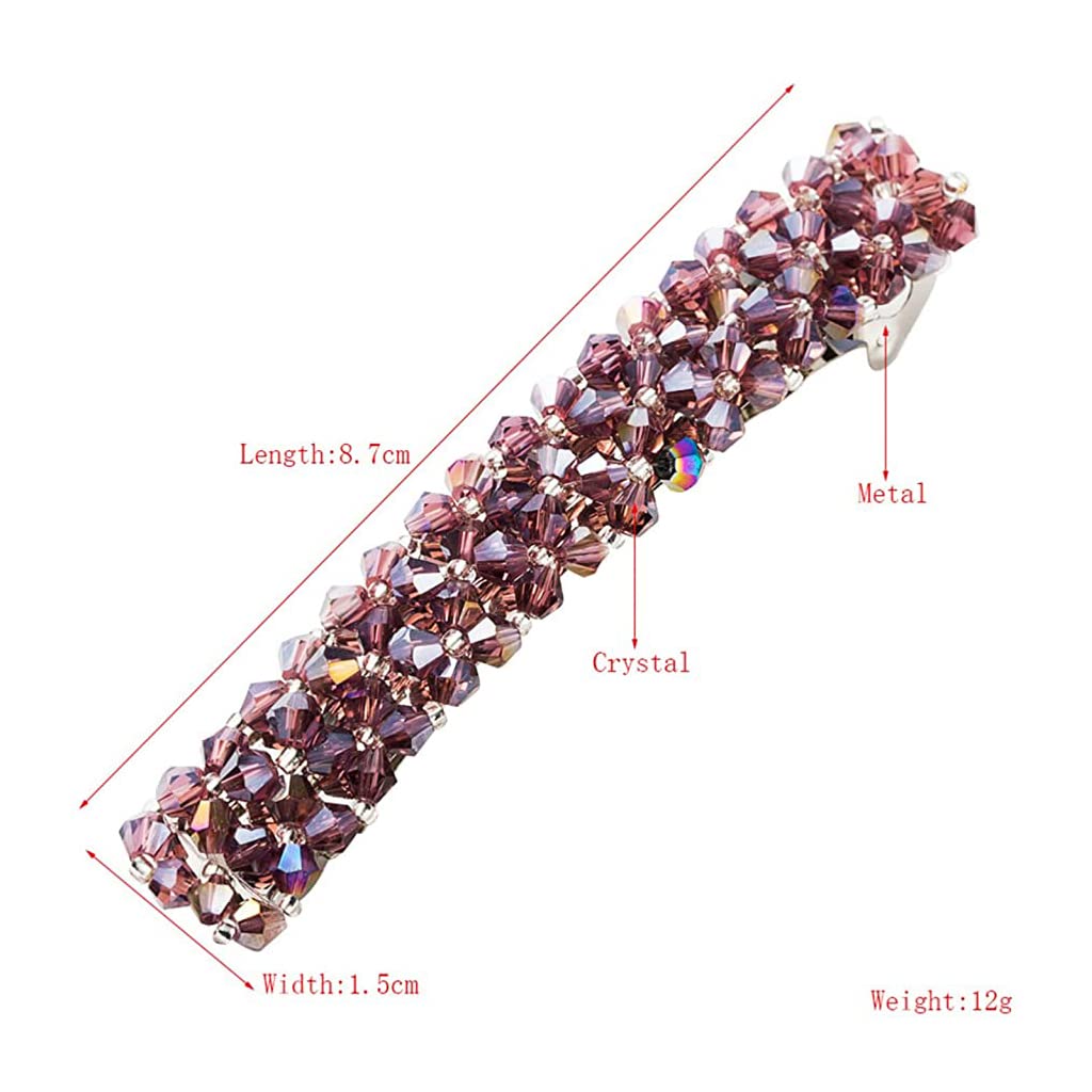 ZIBUYU® Rhinestone Hair Clips for Women & Girls - Shiny Non-Slip Barrettes & Hair Pins Set (3PCS, Pink/Black/White) | Perfect for Weddings, Parties & Daily Hair Accessories