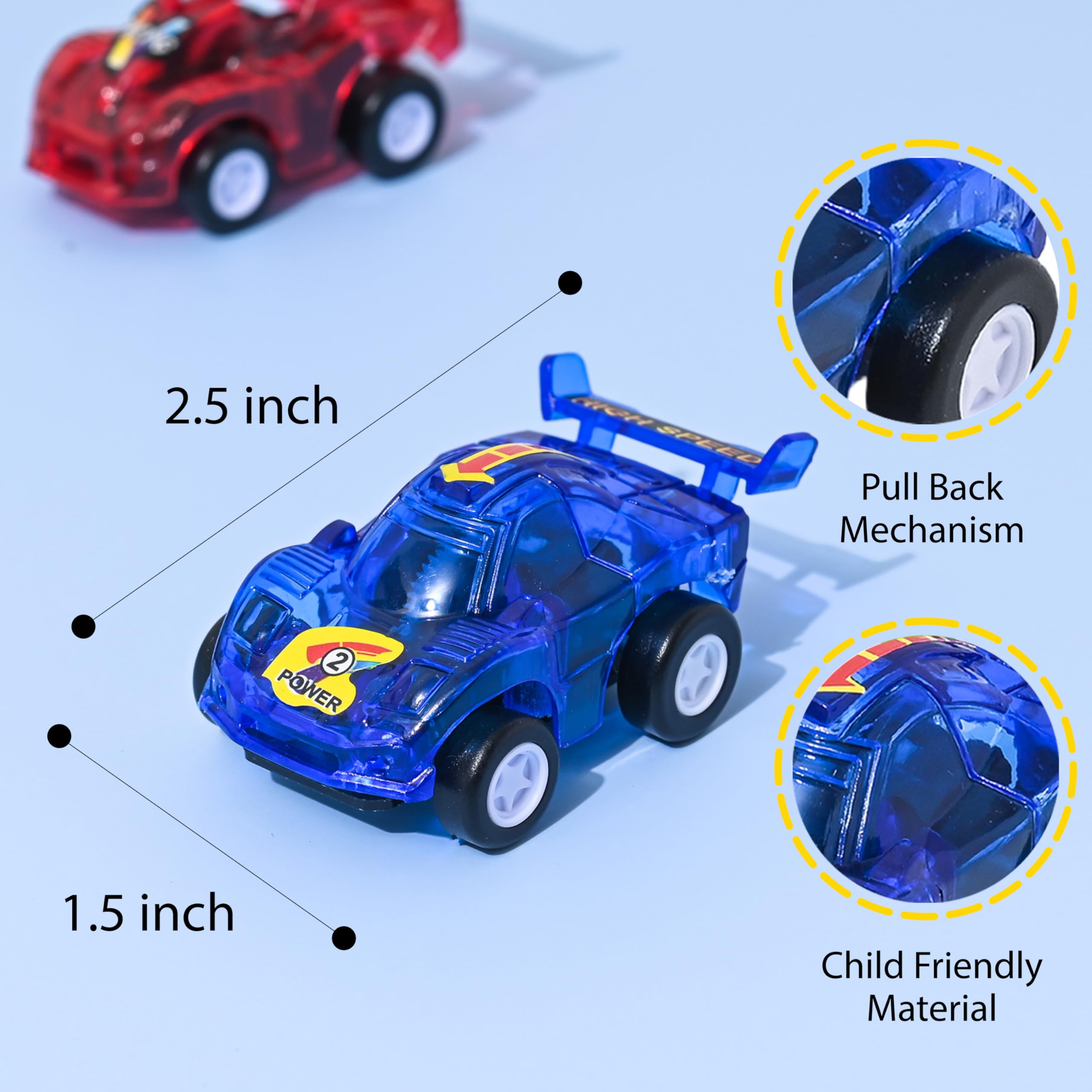 Big Mo's Toys Mini Pull Back Friction Racing Cars - 24-Piece Party Pack Assorted Vehicles Set for Kids | Fun Birthday Gift, Party Favors & Classroom Rewards | Perfect for Birthday Parties, School Events & Playtime