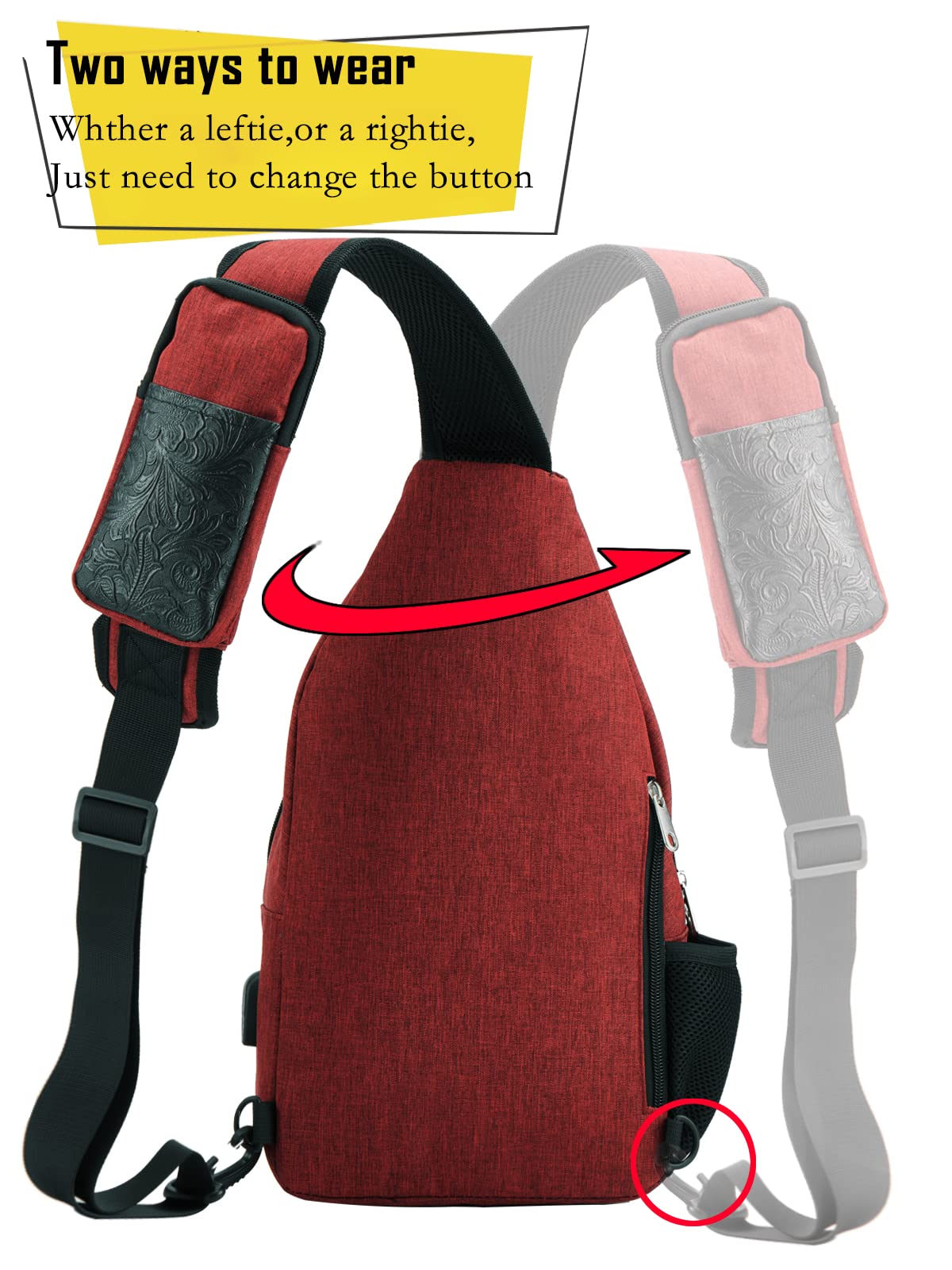 Men's Sling Bag - Lightweight Crossbody Backpack for Travel & Hiking with Detachable Pouch | Perfect for Outdoor Adventures, Commuting & Daily Use
