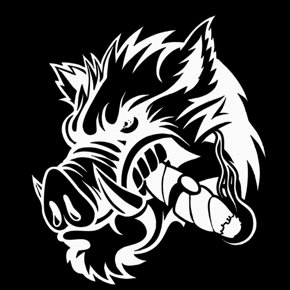SEADEAR 5-Pack Wild Boar Vinyl Decals - Waterproof Car Stickers for Vehicles, Motorcycles, Helmets, Bumpers, Laptops & Walls (White) - Funny Hunting & Outdoor Adventure Decor