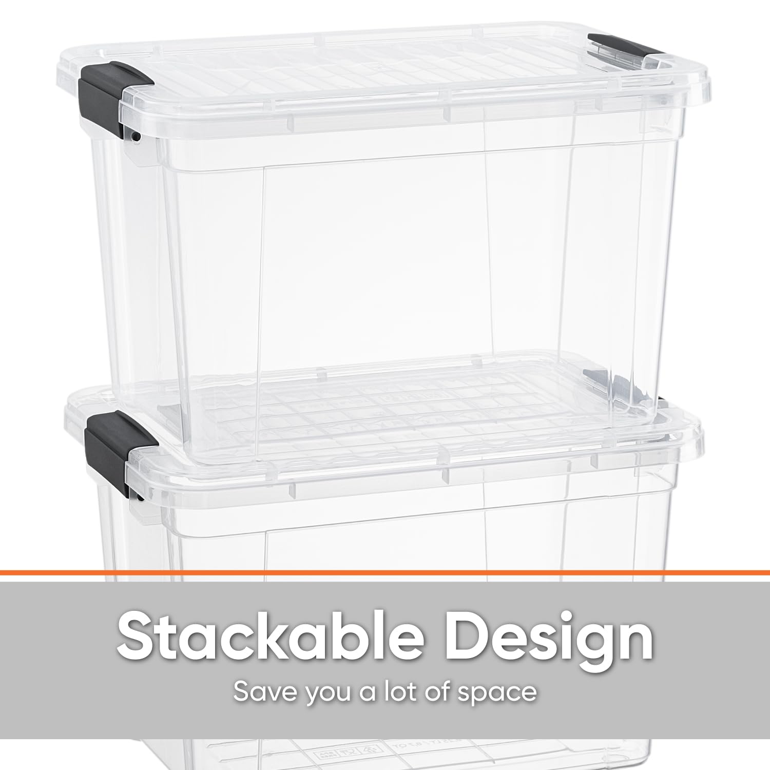 Superio Clear Plastic Storage Bins with Lids - 4 Pack 4.7 Qt BPA Free Stackable Organizing Containers for Home, Kitchen, Dorm & Office - Perfect for Pantry, Closet, Toy and Craft Organization
